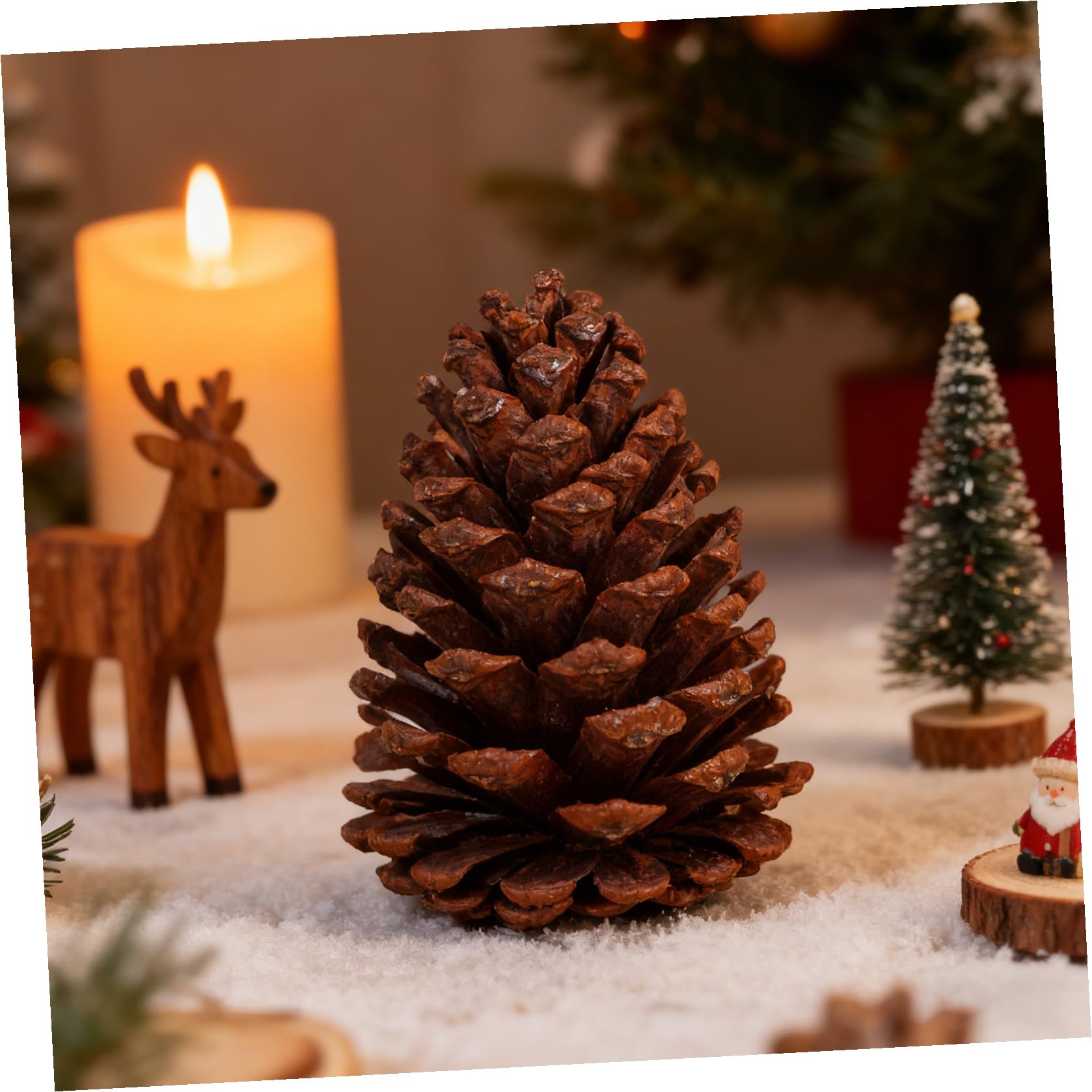 DOITOOL 6 Stück Natürliche Tannenzapfen Dekoration aus Synthetischem Material Braun für Weihnachtsbaum und Wohnraum Deko Rustikaler Stil für Xmas und Zuhause