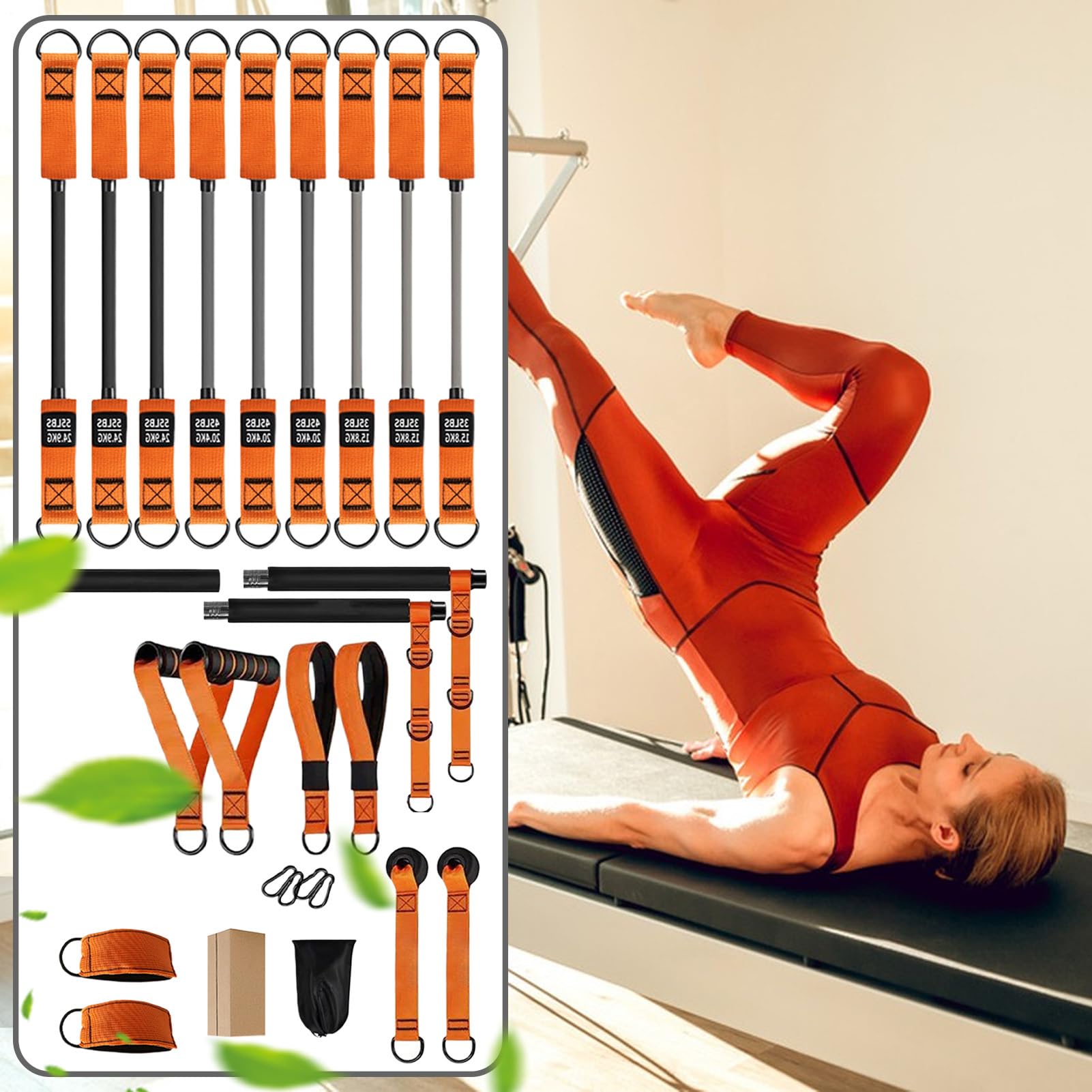 Drążek do pilatesu do domu, do treningu mięśni, sprzęt fitness, sprzęt do przysiadów, dla profesjonalistów, sportowców, ramion, nóg