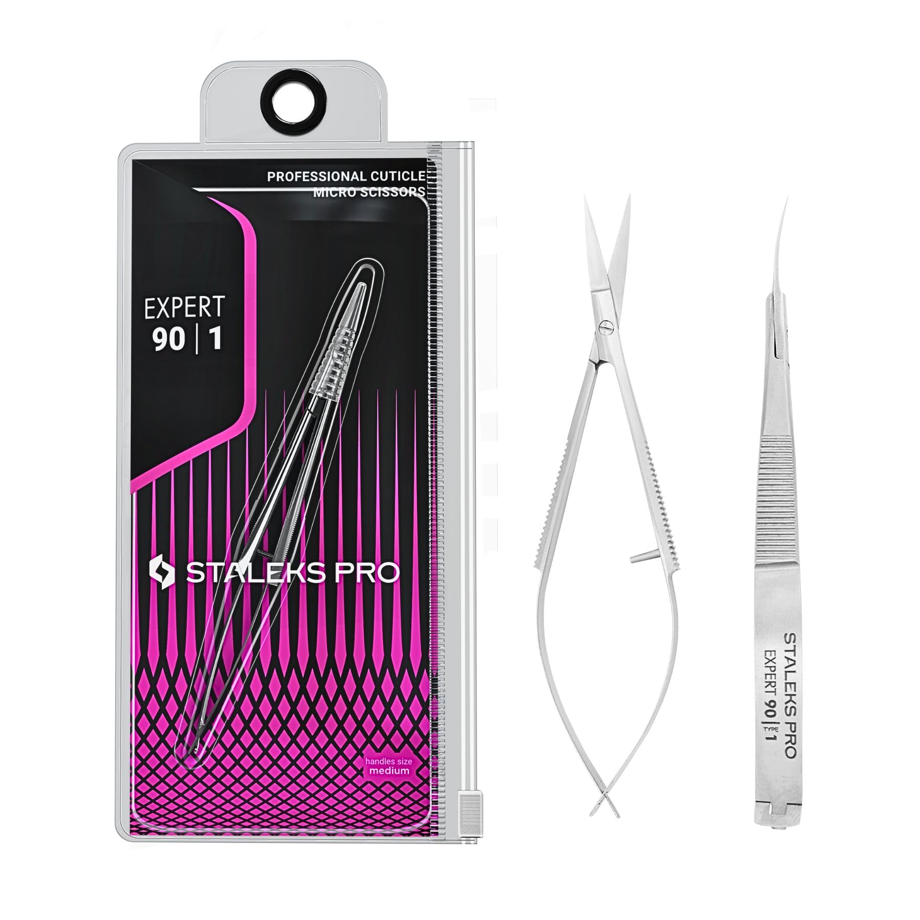 STALEKS PRO Micro Tijera profesional para cutículas. Ágil y de fácil uso. Acero inoxidable. Expert SE-90/1