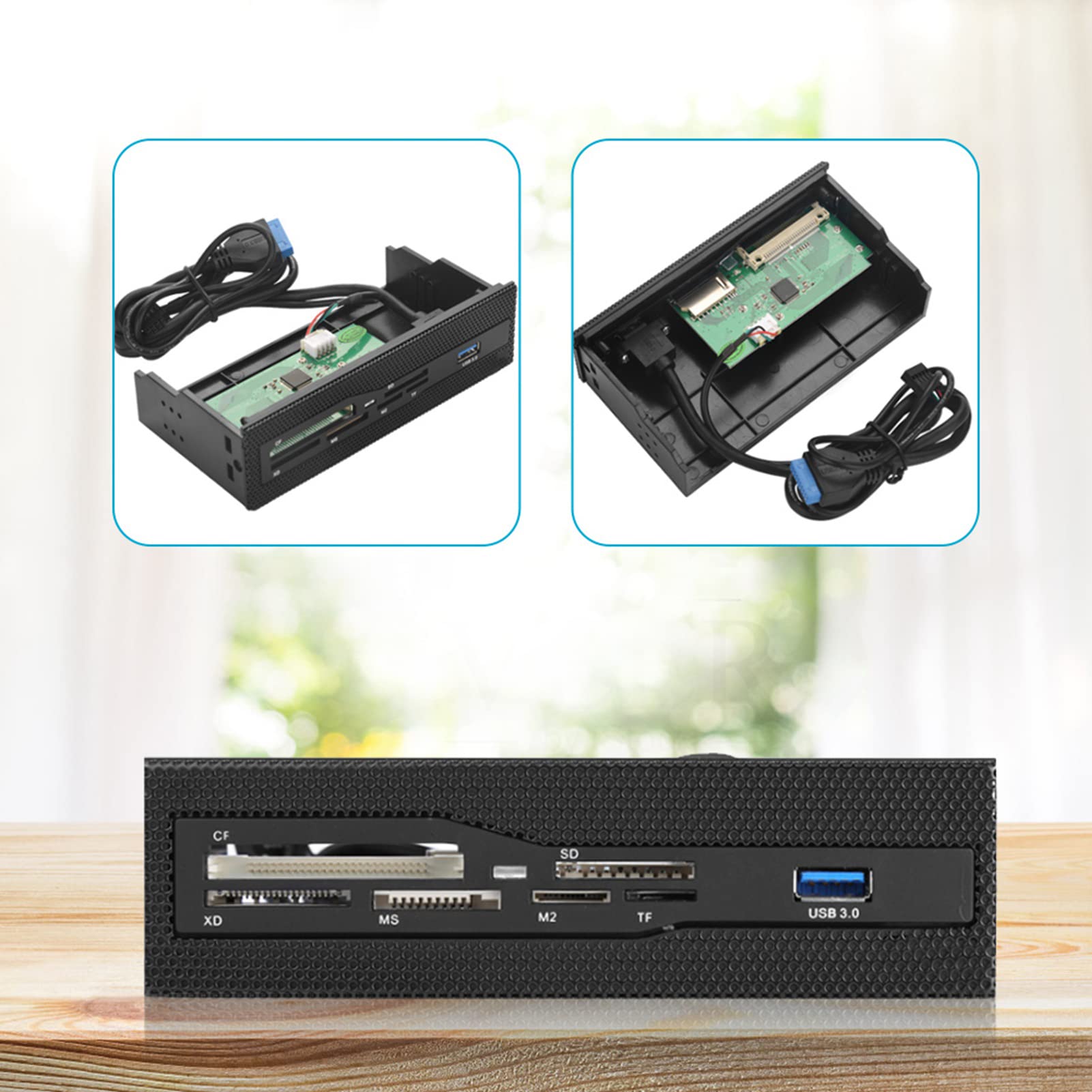 Pannello Front del Lettore di Schede Interni per PC Jurupiupi USB M2 SD MS XD CF CF TF Cash Dashboard Front Pannello