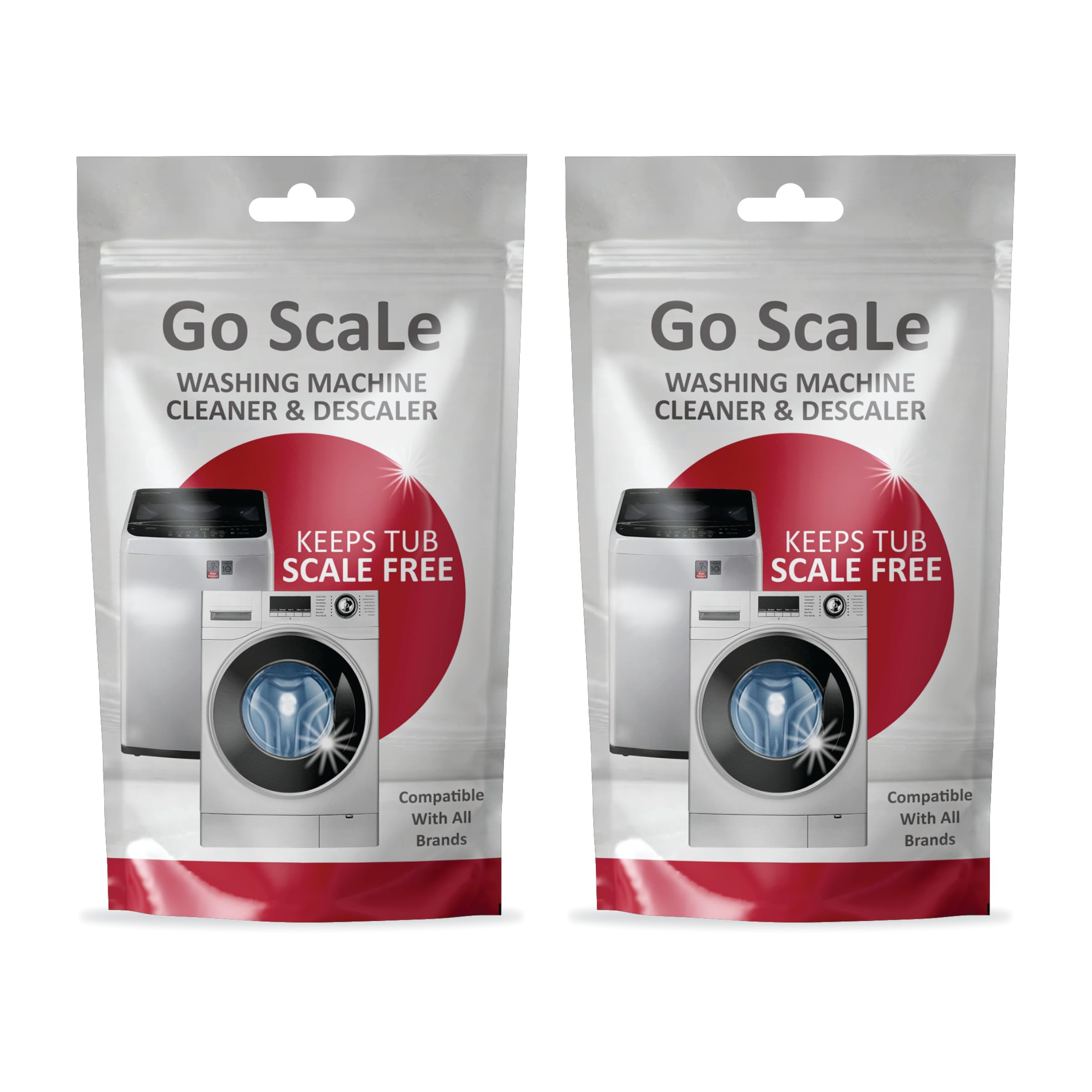 Washing Machine Cleaner Descale Powder Descaling Appliance Quick Drum Descale Deep Cleaning for Semi and Fully Automatic Front and Top Load Tub Clean Pouches 100g (Packet Of 2)