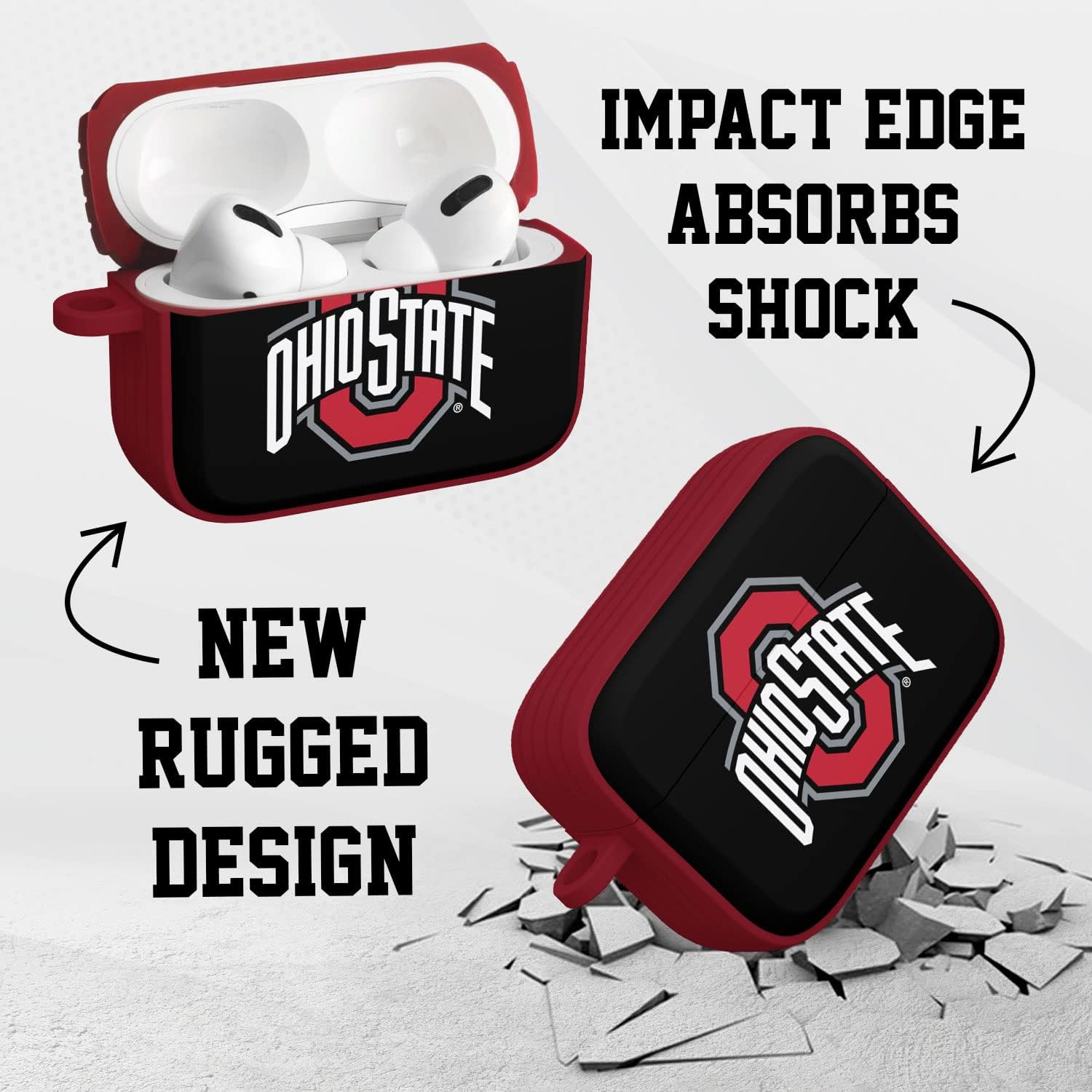 Affinity Bands Ohio State Buckeyes HDX Case Cover Compatible with Apple AirPods Pro 1 & 2 (Classic)