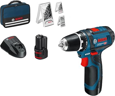 Bosch PRO 12V System Akku Bohrschrauber GSR 12V-15 (inkl. 2x2.0 Akku, Ladegerät, 39tlg.-Zubehör-Set, Werkzeugtasche) - Amazon Exclusive