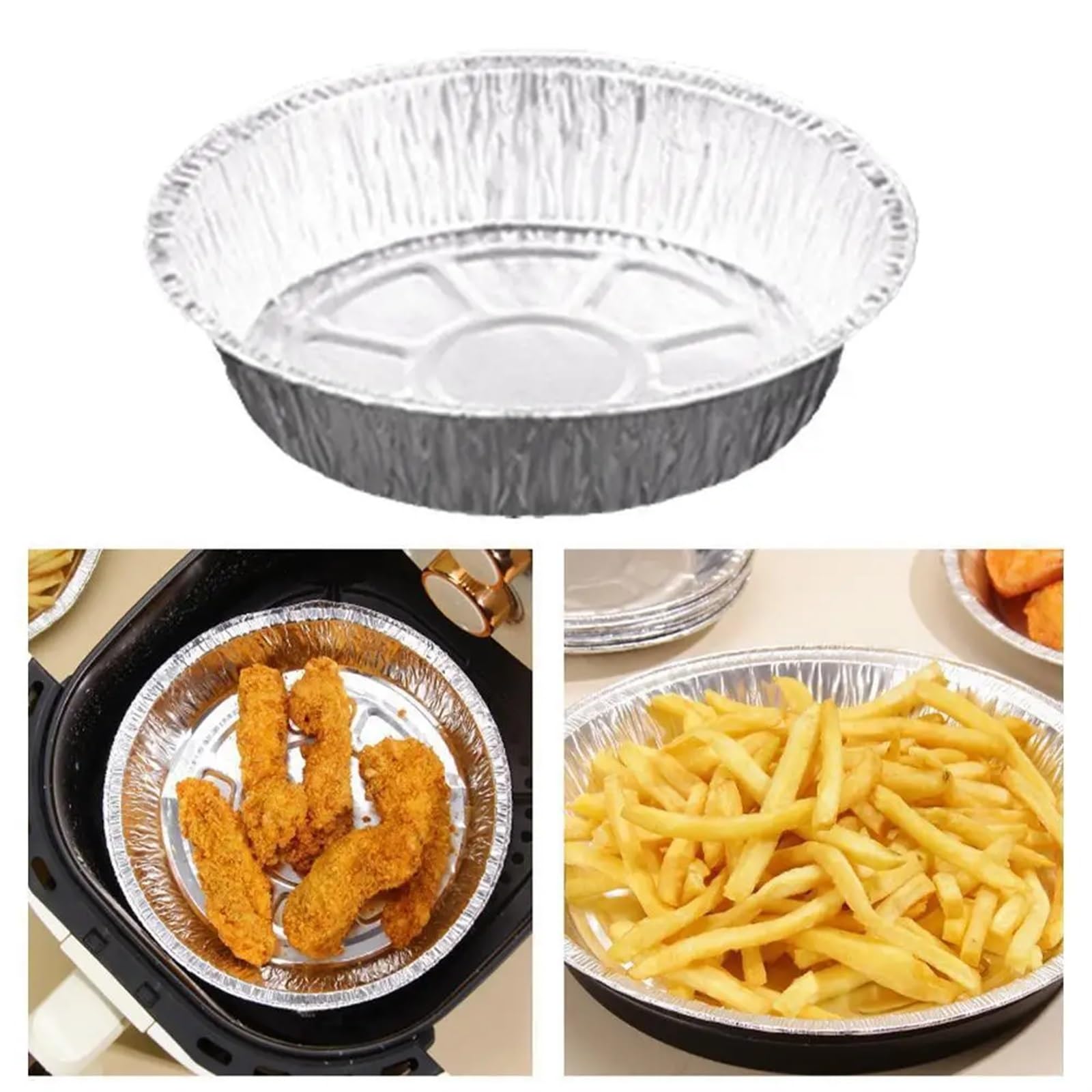 Jednorazowe naczynia kuchenne 50/100 sztuk folia aluminiowa puszka puszka na gorące powietrze frytkownica papier kosz parowy kuchnia narzędzie do pieczenia grill taca ociekowa do gotowania (50 szt.)