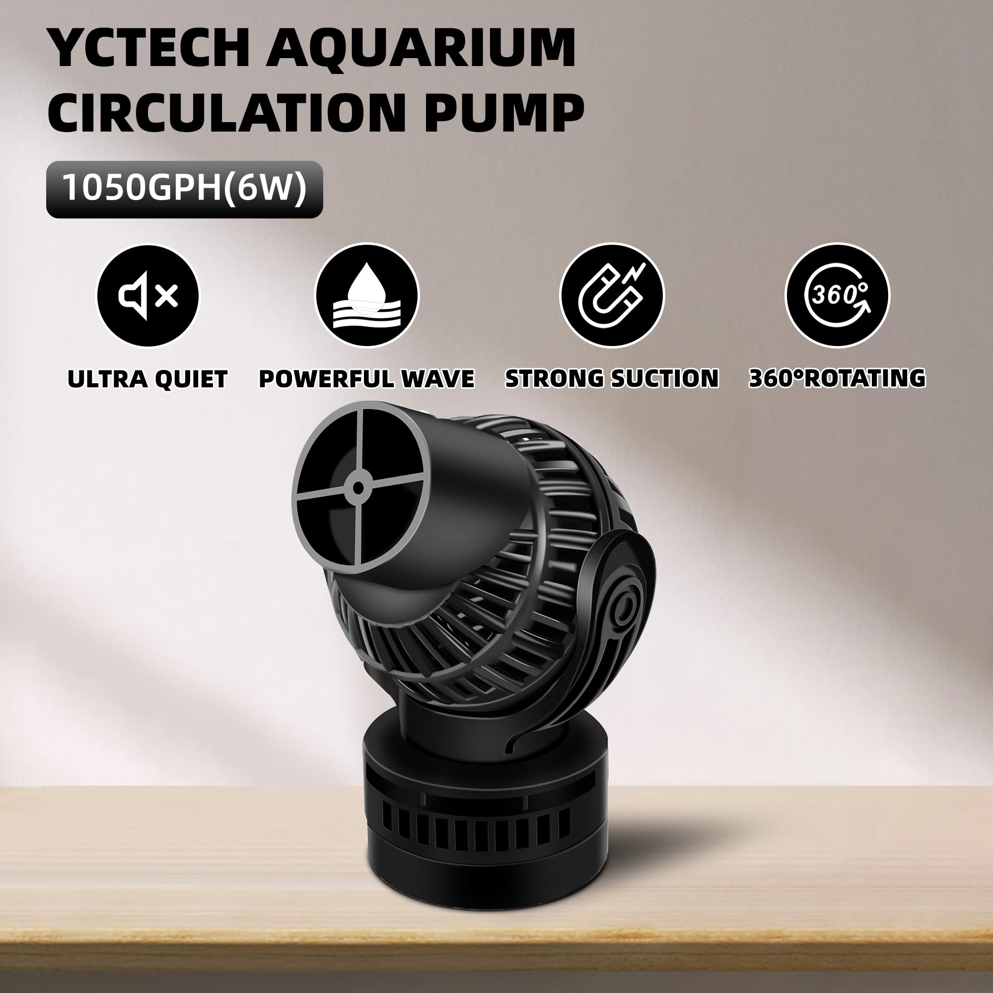 Amazon.com : YCTECH Aquarium Wave Maker Pump: 6W 1056GPH 360