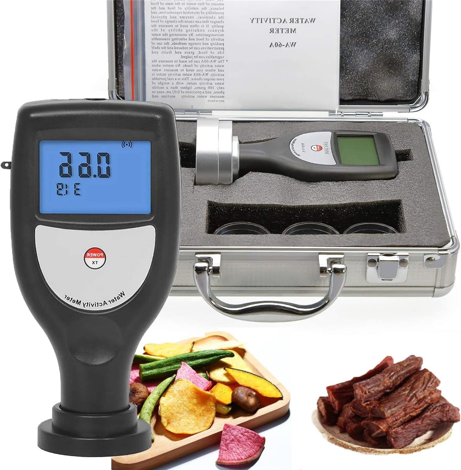 Medidor De Actividad De Agua Portátil Para Alimentos, Carnes Y Frutas. Analizador De Actividad De Agua Con Rango De 0 a 1,0 Aw, Precisión De 0,02 Aw Y Resolución De 0,01 Aw(STANDARD)