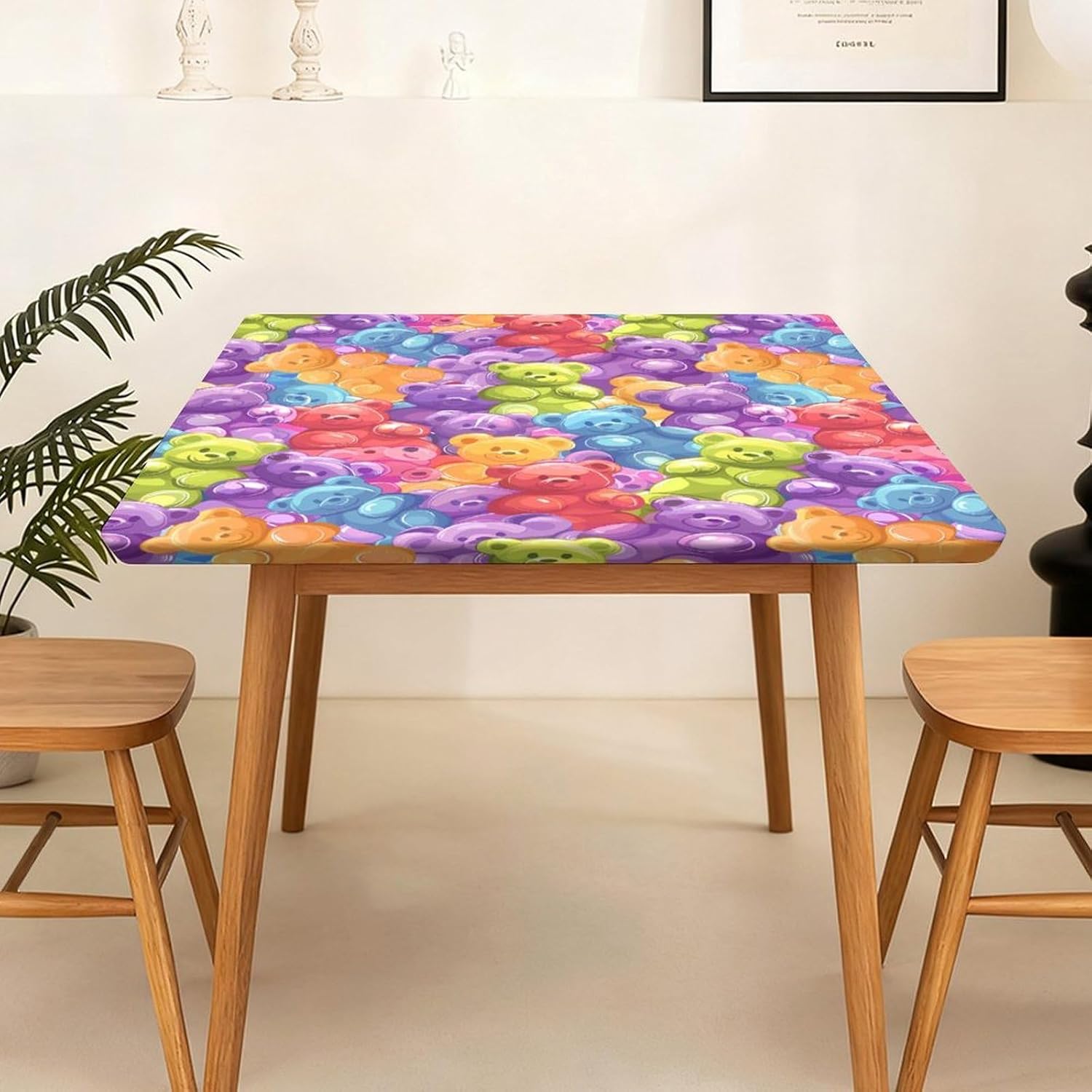 Gummy Bears Candies Square Tablecloth Print Table Cloths Table Cover Wedding Party Holiday Decor