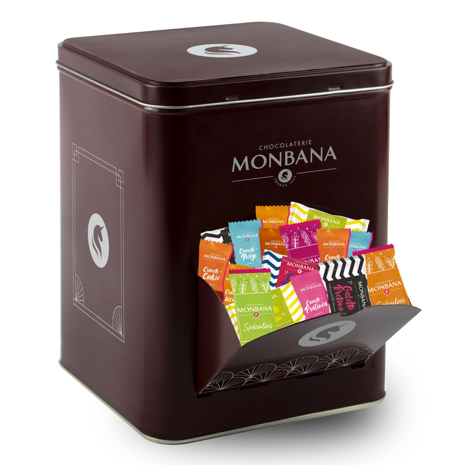 MONBANA - Assortiment de 180 mini-biscuits et croustilles en chocolat