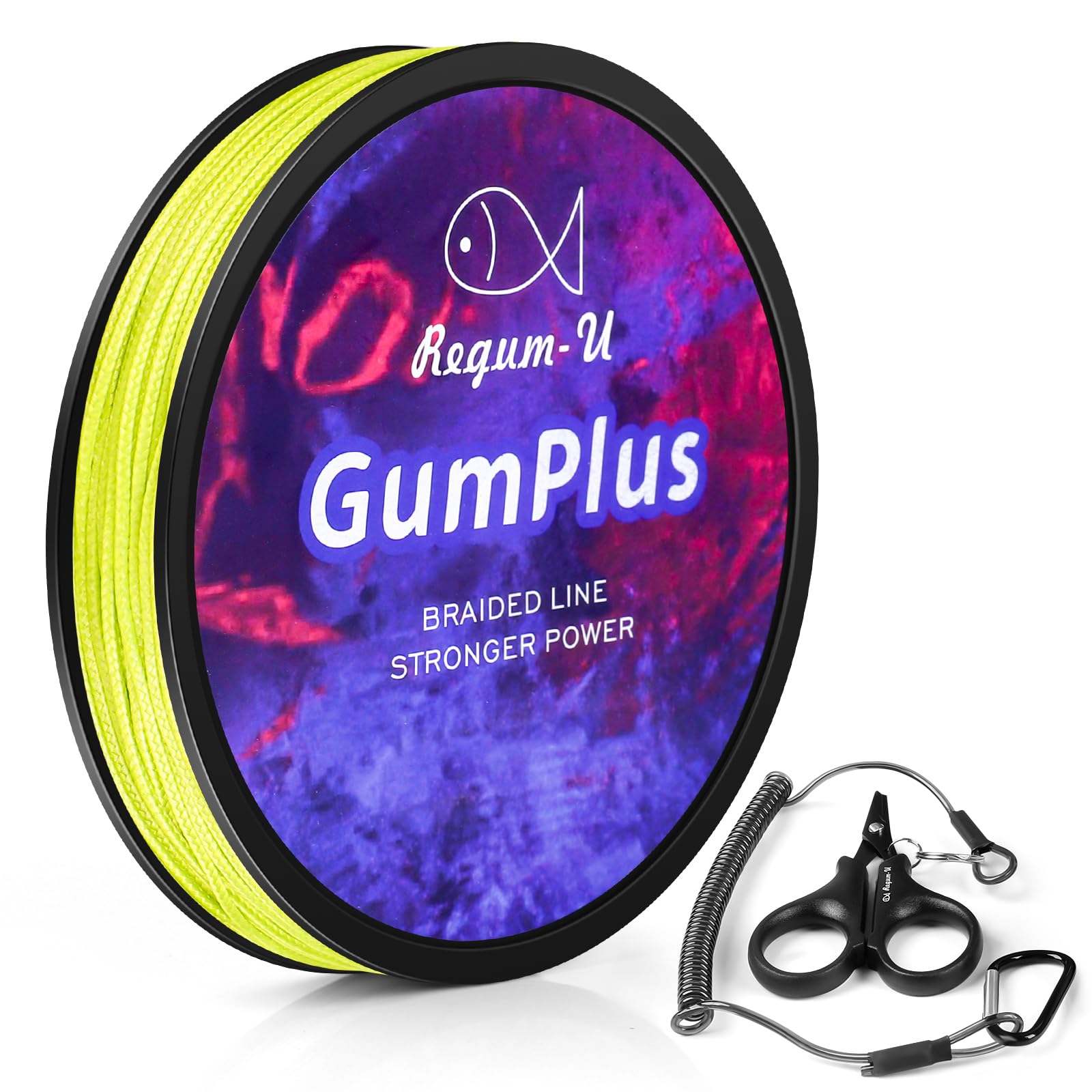 Regum-U GumMAX 545/1093/1640yds 5-100LB 8X Braided Fishing Line Abrasion Resistant Superline Zero Stretch & Smaller Diameter Confuse & Never Fade in