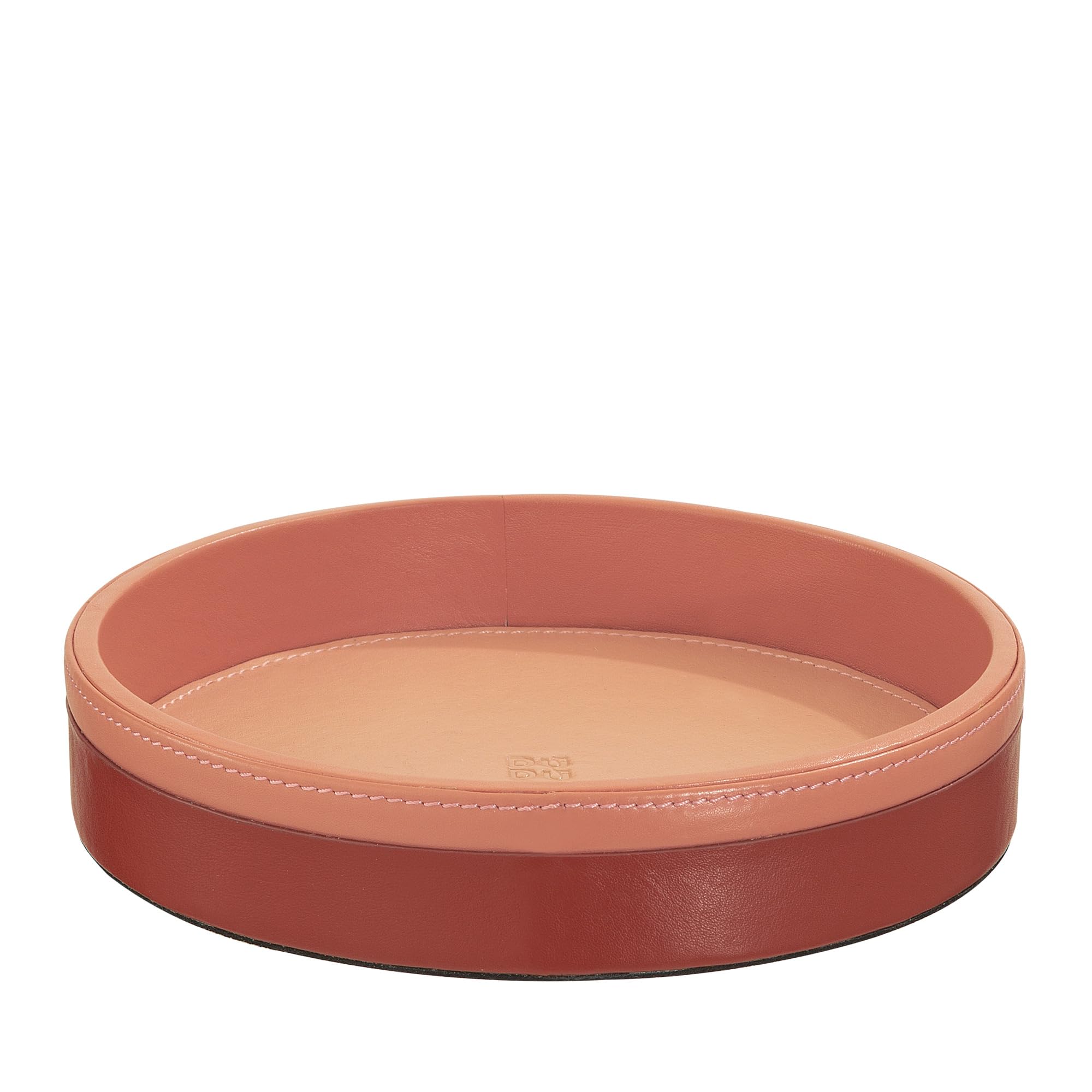 DuDu Svuotatasche da Ingresso Rotondo in Pelle, Vassoio Piccolo da 16cm Multicolore di Design, Oggetto Decorativo di Casa Cannella