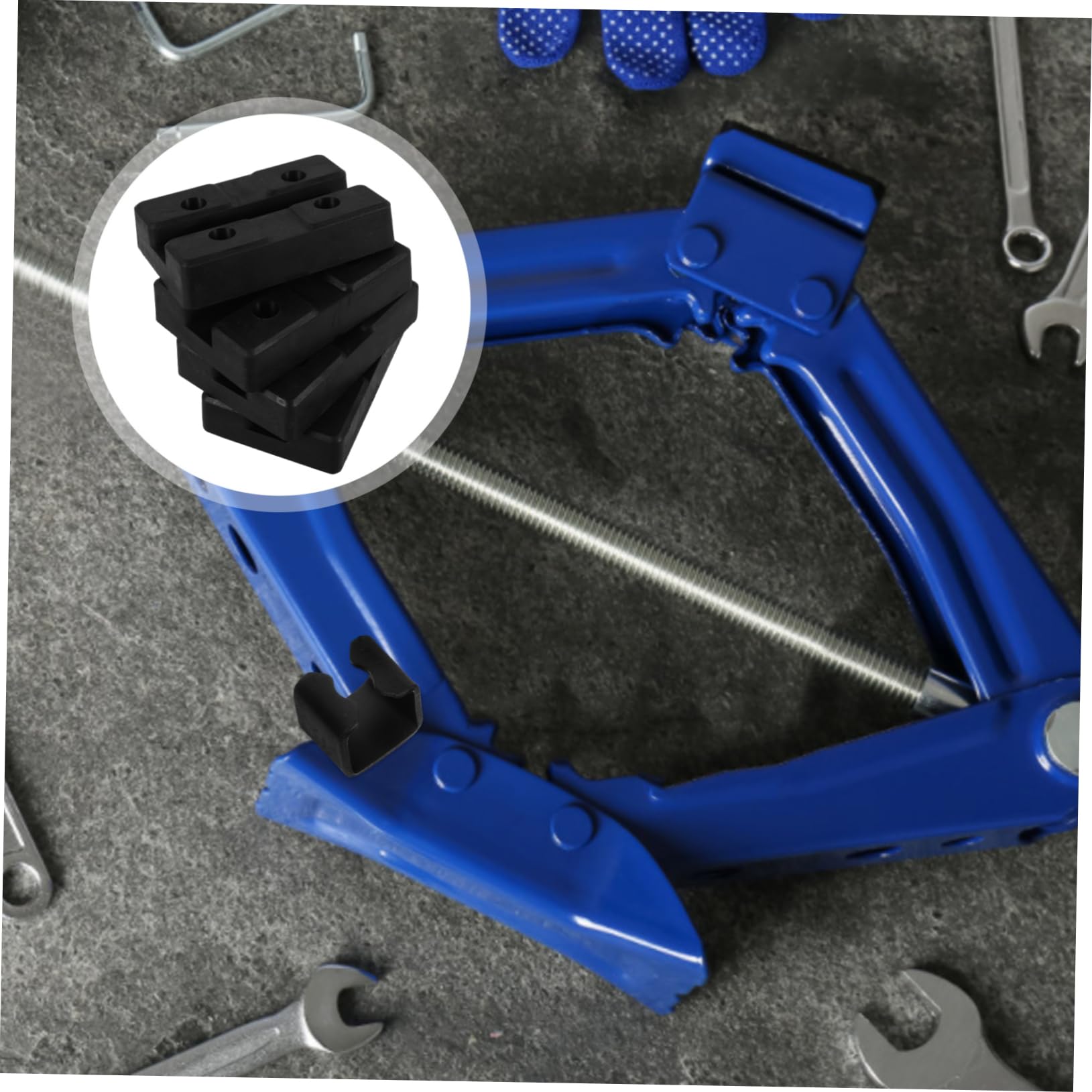 GLEAVI 4pezzi Cuscinetto in Gomma per Martinetto da Pavimento Cuscinetti per Sollevamento Auto Supporto per Rimorchio Protezione per Attrezzature