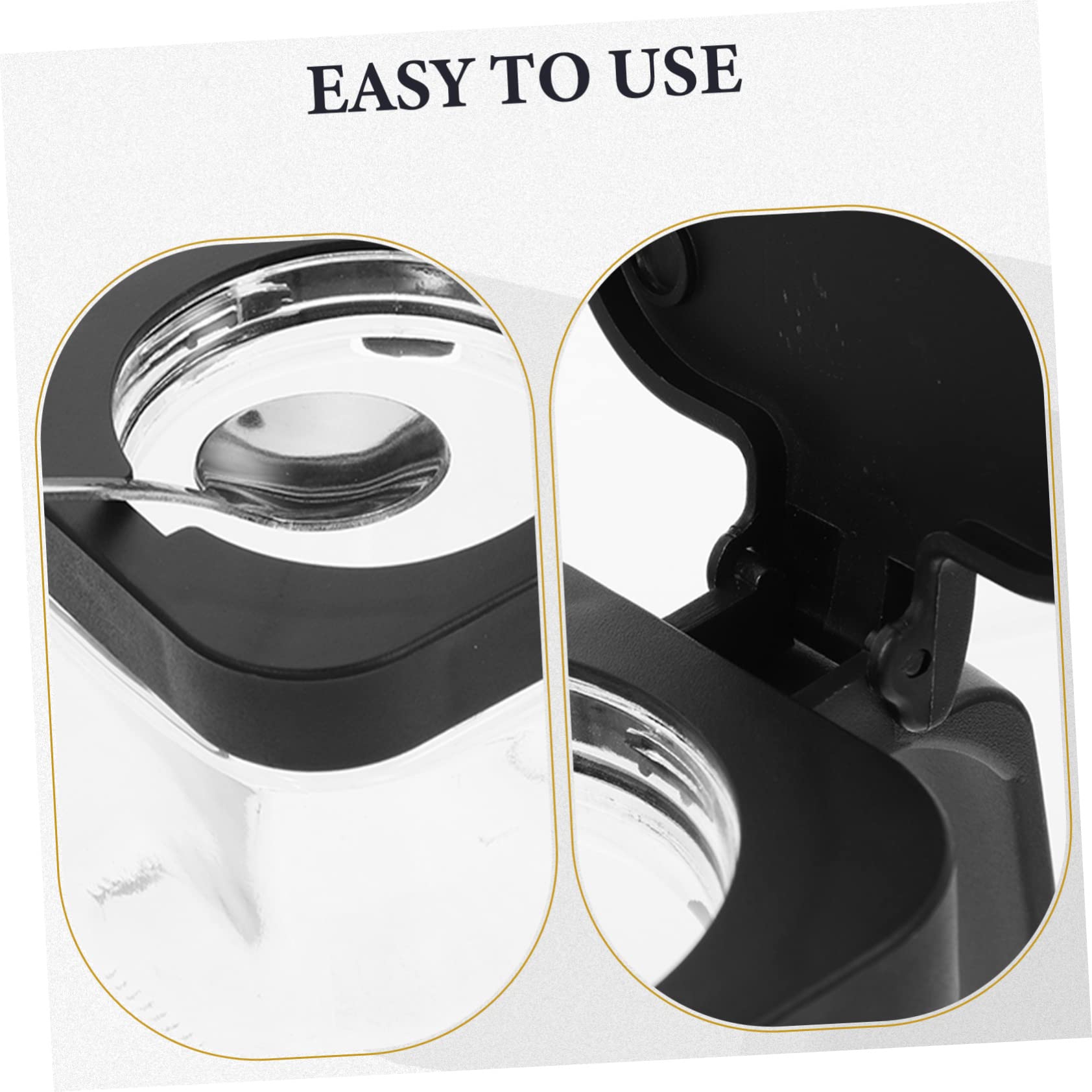 NAMOARLY 1 Set Seasoning Box Set Clear Seasoning Container Condiment Jar with Tray Clear Seasoning Jars Spice Storage Jar Sugar Bowls Condiment Storage Small Seasoning Pot Pots Glass Black