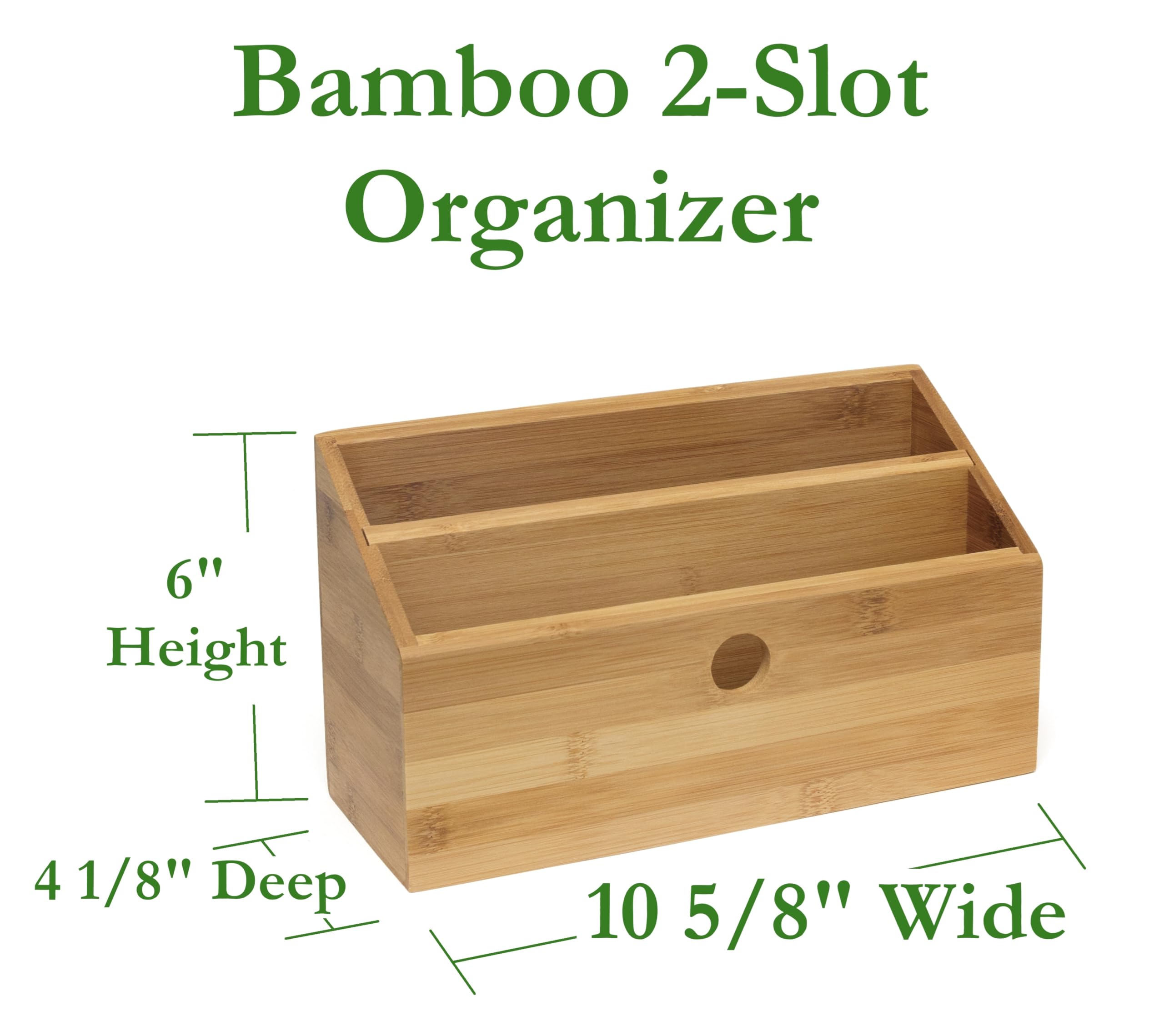 Lipper International 808 Bamboo 2-Slot Mail Organizer