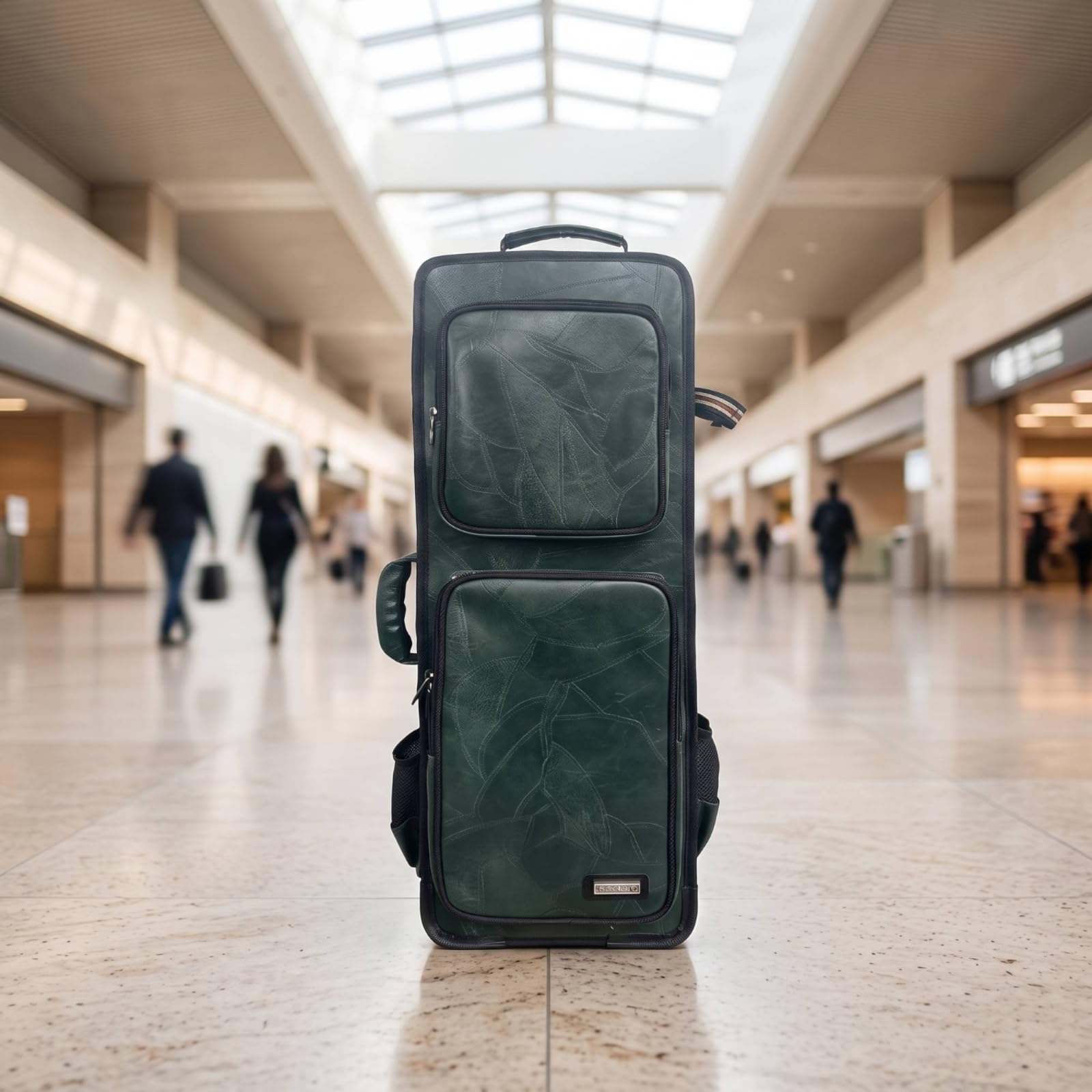 Custodia Imbottita Borsa Impermeabile Zaino per Musicisti, Lungo Con Doppio Divisorio In Similpelle Nera, Array, Nero