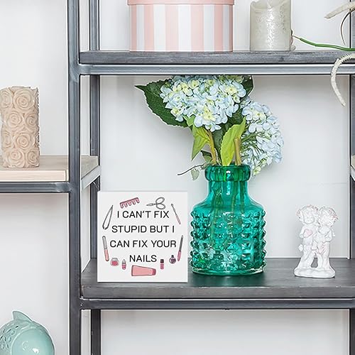 Miniatura 3 de Regalo para técnico de uñas, regalo para mujer, con texto en inglés "I Can't Fix Stupid But I Can Fix Your Nails, oficina, dormitorio, habitación,