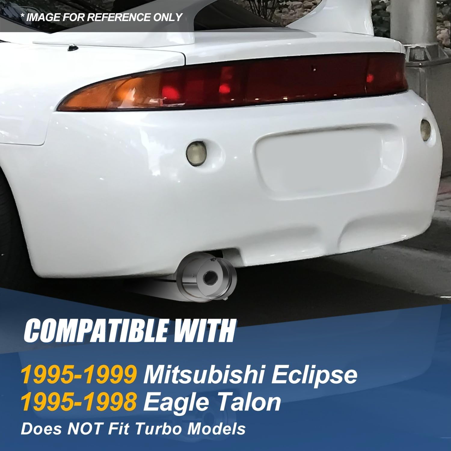 Auto Dynasty 4 Inches Round Muffler Tip Catback Exhaust System Compatible with 1995-1999 Mitsubishi Eclipse Eagle Talon, Stainless Steel