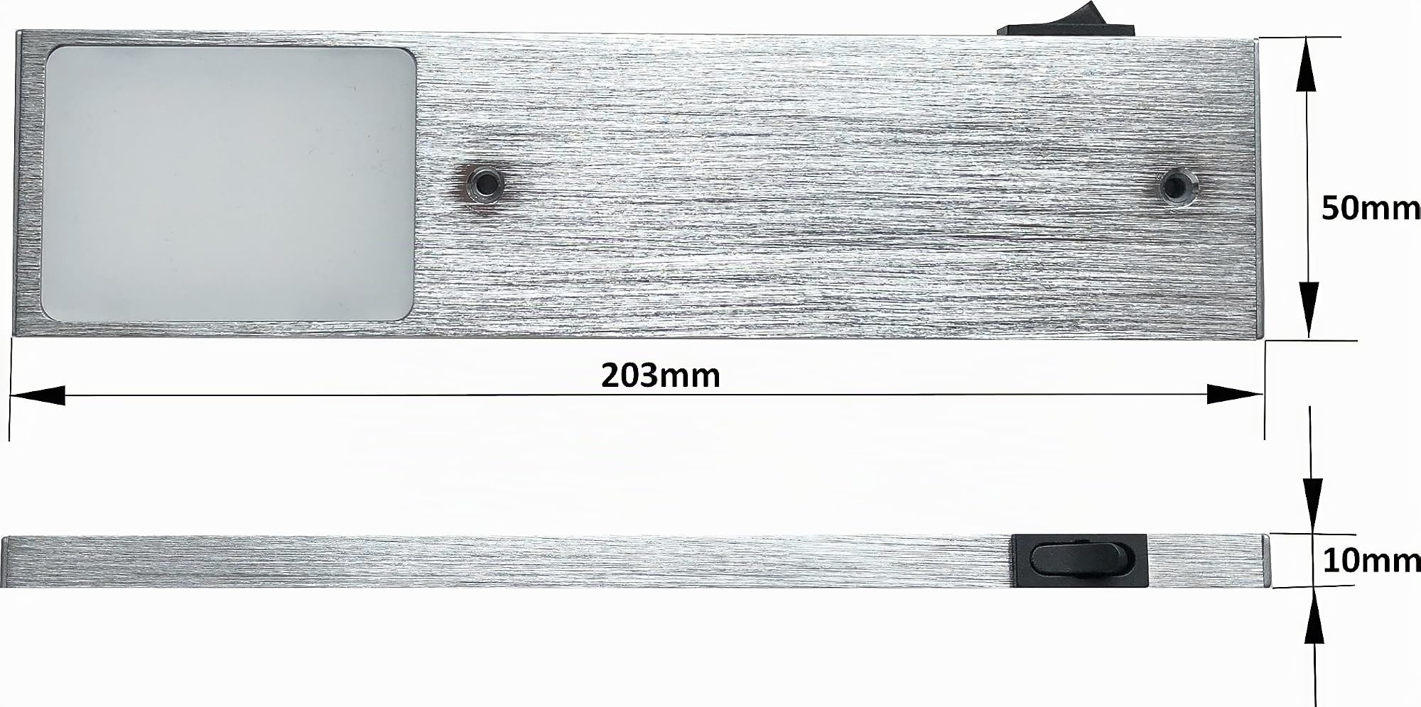 ACCE Aluminiumkörper LED Unterbauleuchte Küchen Möbel Schrank Leuchte Warmweiß oder Neutralweiß inkl Konverter ein Strahler mit Schalter (4ER, warmweiß)