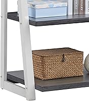 Vista 7 de KEVINSPACE Estantería de escalera de 4 niveles, estantería de escalera montada en la pared con 2 cajones, estantería moderna con marco de metal