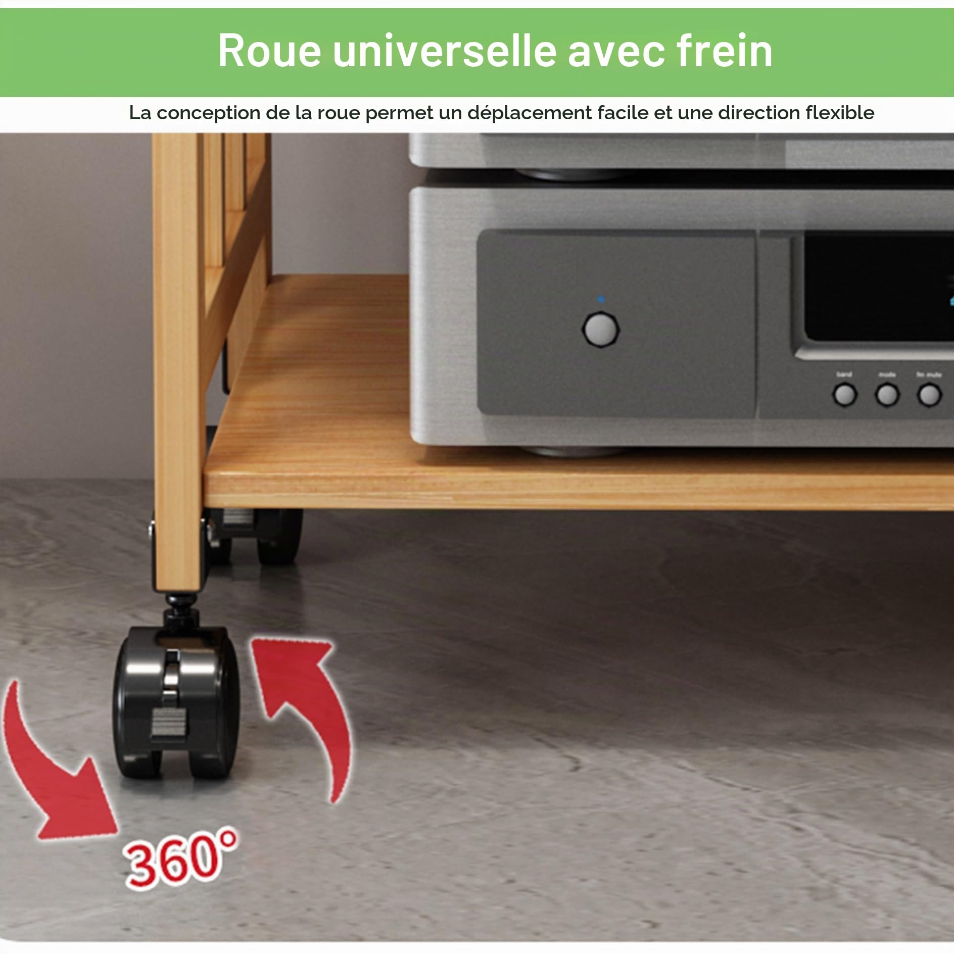Meuble Hifi,Support Multimédia AV à 2/3 niveaux,Meuble Imprimante,étagère Stéréo en Bois,Armoire pour lecteur de disques CD,Rack pour sous la télévision pour DVD,Consoles de jeux,Routeurs(Brown,50x38x