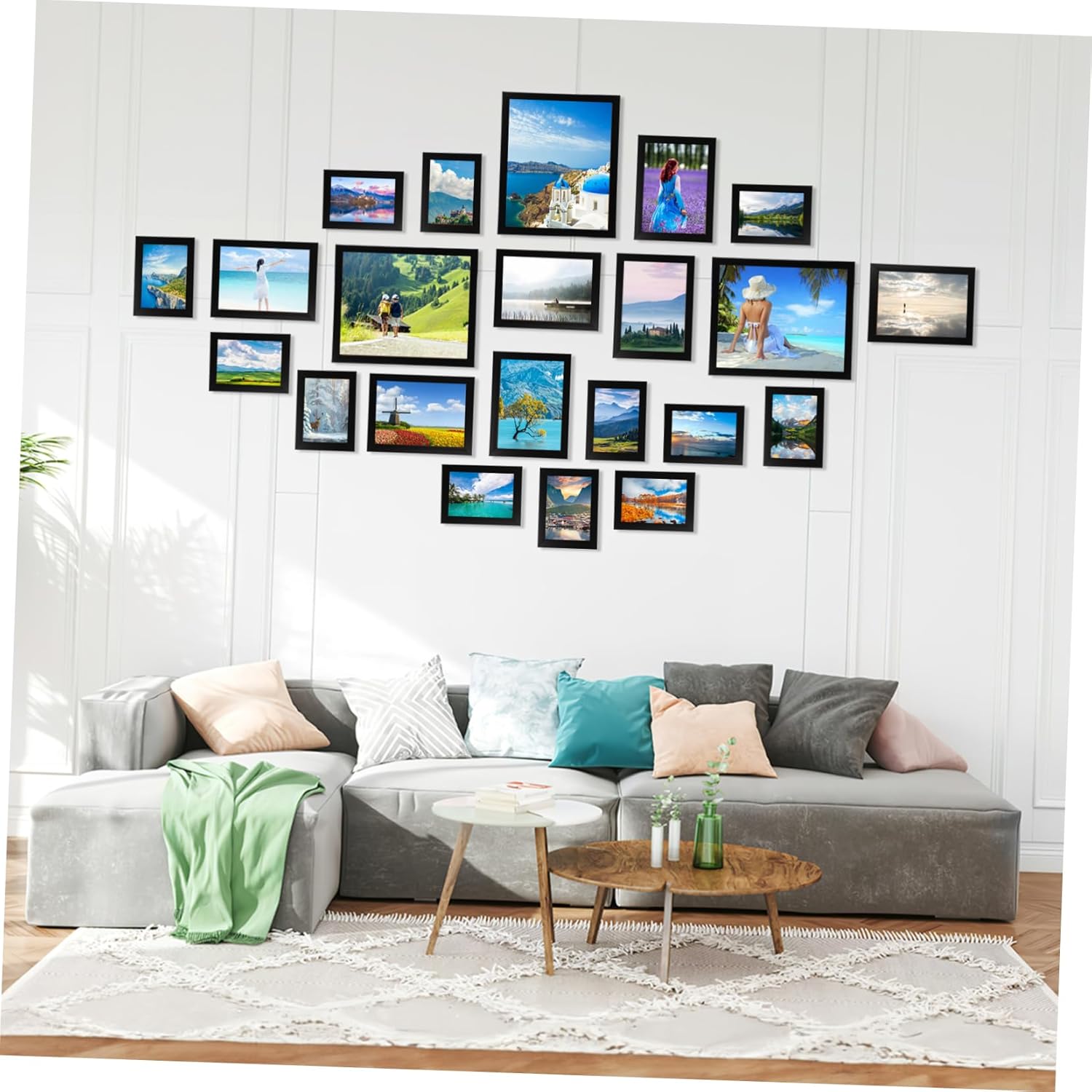 23個壁掛け用アソート写真フレーム おしゃれなインテリア装飾 家