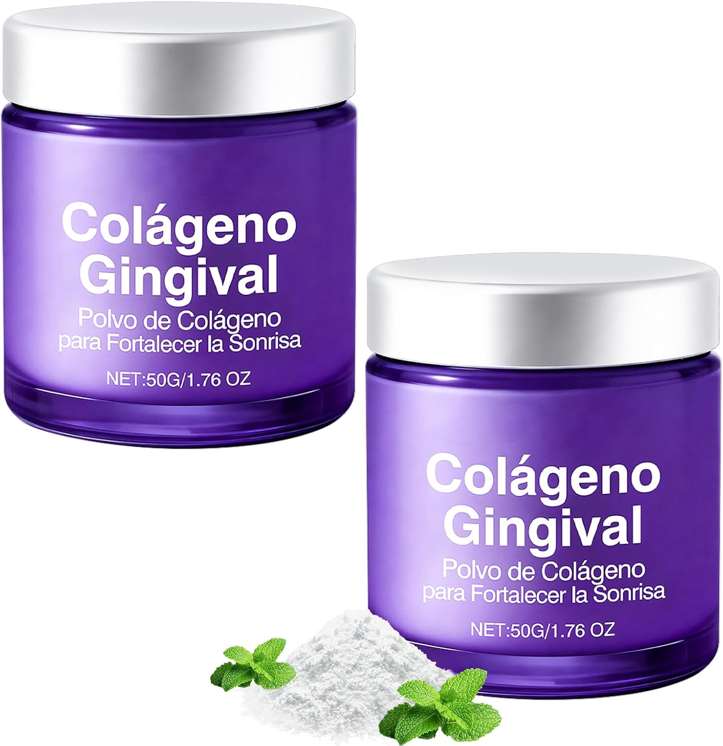 Nudent Collasmile Collagen Powder, Nudent Collagen Powder for Gums, Oral Care Tooth Powder, Daily Gum Care Formula, Travel Friendly, 50g x 2