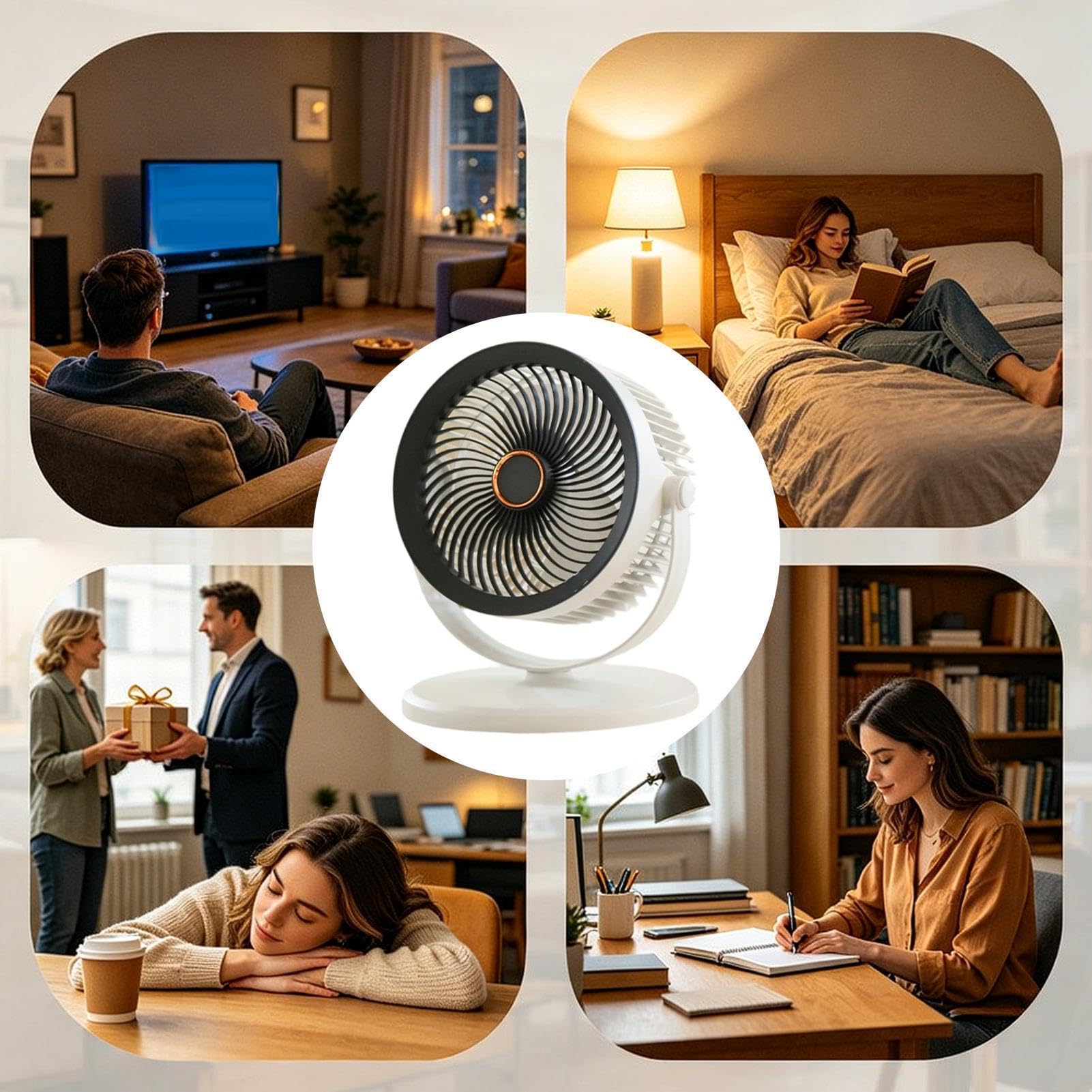 Ventilatore da pavimento portatile, 5 velocità, regolabile, silenzioso, pieghevole, anti-ribaltamento | Ventilatore a piedistallo da ufficio con luce a LED per viaggi estivi da comodino casa ufficio donne
