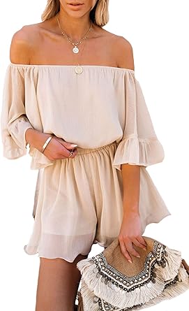 Boho Off Shoulder Strapless Romper
