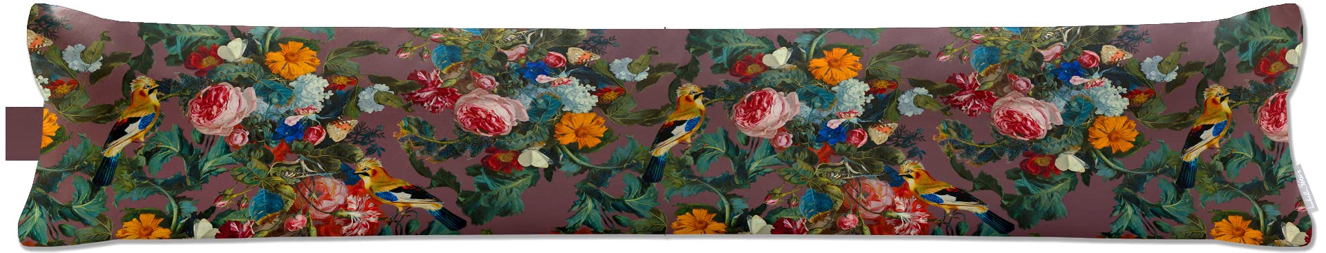 Izabela Peters Italian Grape Luxurious Eco-Friendly Draught Excluder - Birds In Paradise - Extra Long - Window Door Seal, Fabric Draft Excluder Cushion Stopper For Door Bottom
