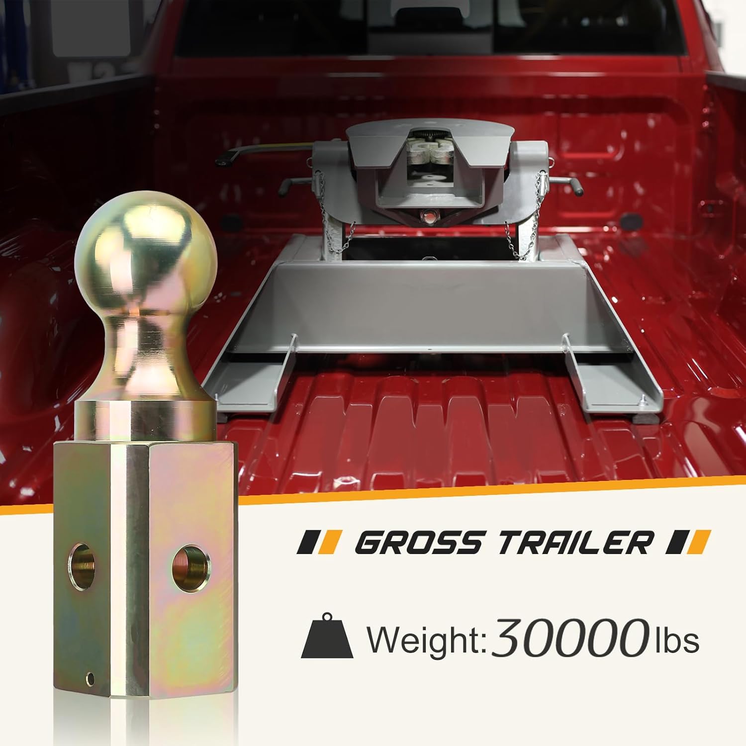 GNXA2000 Gooseneck Ball Hitch, Compatible with B&W Trailer Hitches, 2-5/16” Gooseneck Tow-Hitch Ball, 30,100lbs Load Capacity, Part Number GNXA2000. 97007001