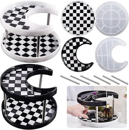 Bandeja de ajedrez de silicona, molde de resina de luna, caja de almacenamiento de joyas, moldes de epoxi de cristal para manualidades, decoración