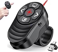 Vista 8 de Anillo de dedo recargable inalámbrico para presentador clicker para PowerPoint, Keynote, Mac, portátil - Control remoto de presentación USB con 2.4
