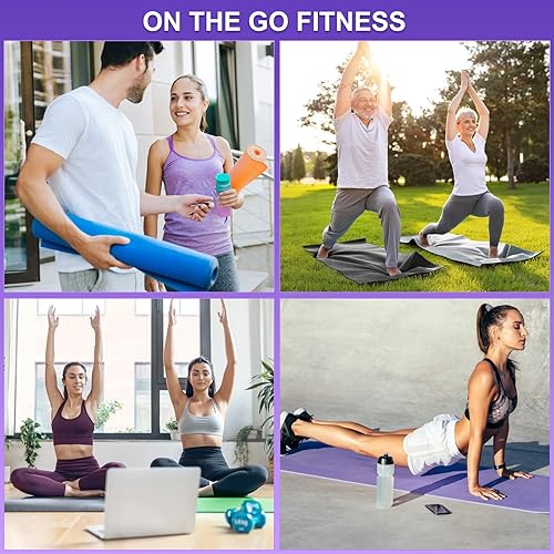 Miniatura 6 de 24 alfombrillas de yoga de 0.118 pulgadas de grosor a granel, 68.11 x 24.02 pulgadas, almohadilla antideslizante de fitness para mujeres y niños,