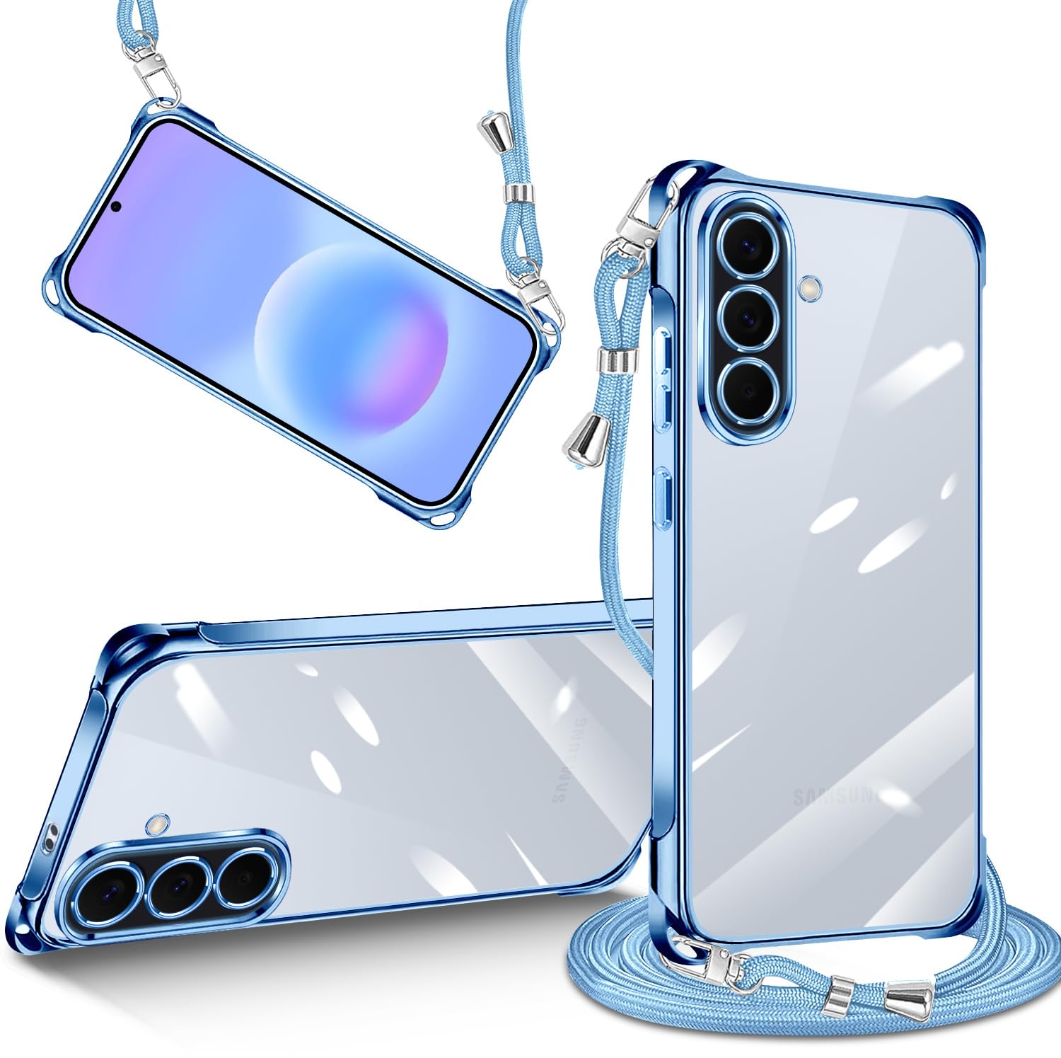 tuulaasii For Galaxy A57 用 ケース クリア ショルダー ギャラクシー A57 SC-54G 肩掛け 縄掛け TPU
