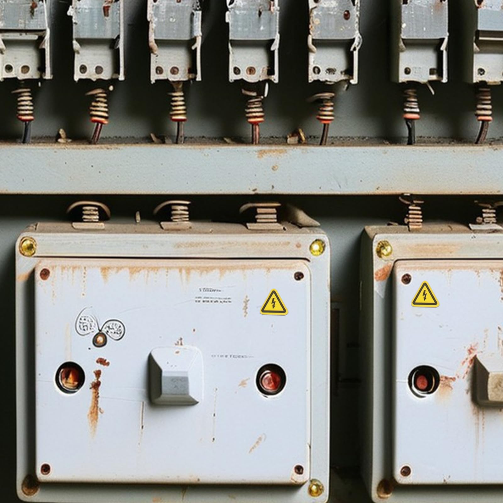 Pegatinas de Advertencia de Seguridad Eléctricas Triangulares Amarillas PVC Paquete de 3