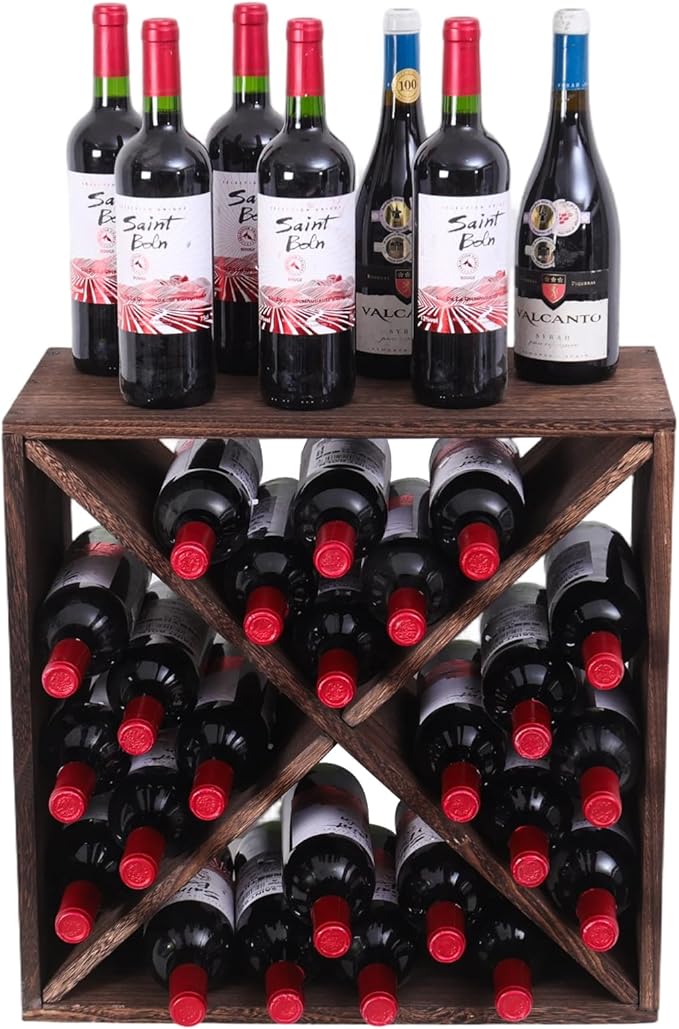 Soporte para Vino de Madera para 8 Botellas, Estilo Mariposa, Color Marrón Oscuro miniatura 10