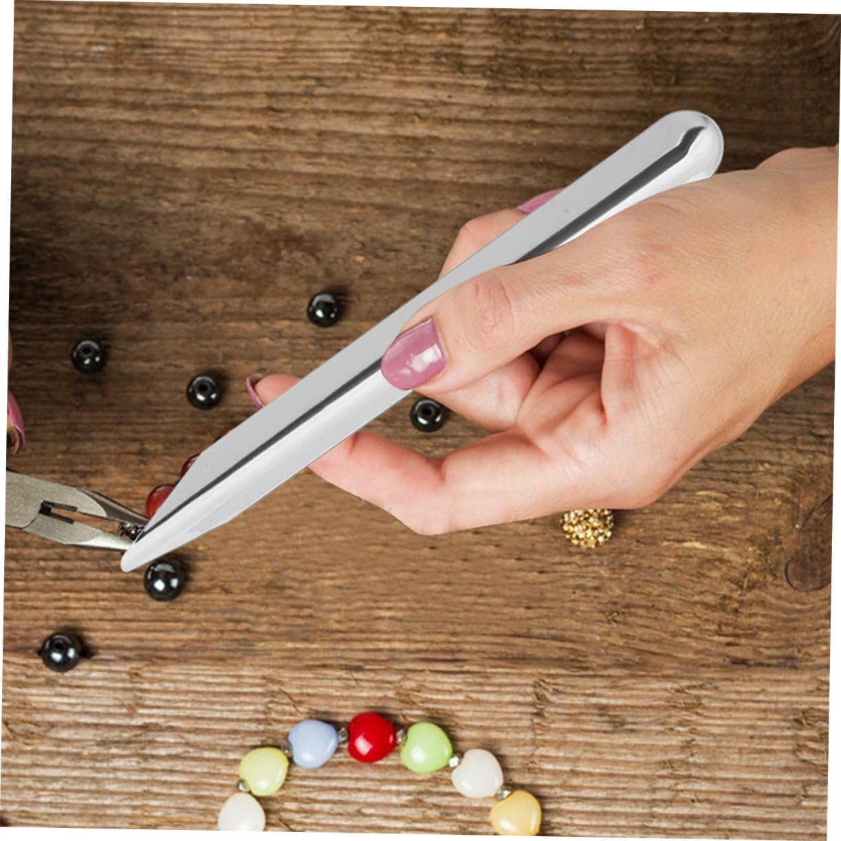 OSALADI Pearl Scoop Tool Jewelry Beading Scoops Stainless Steel Micro Lab Spoon Jewelry Making Tools