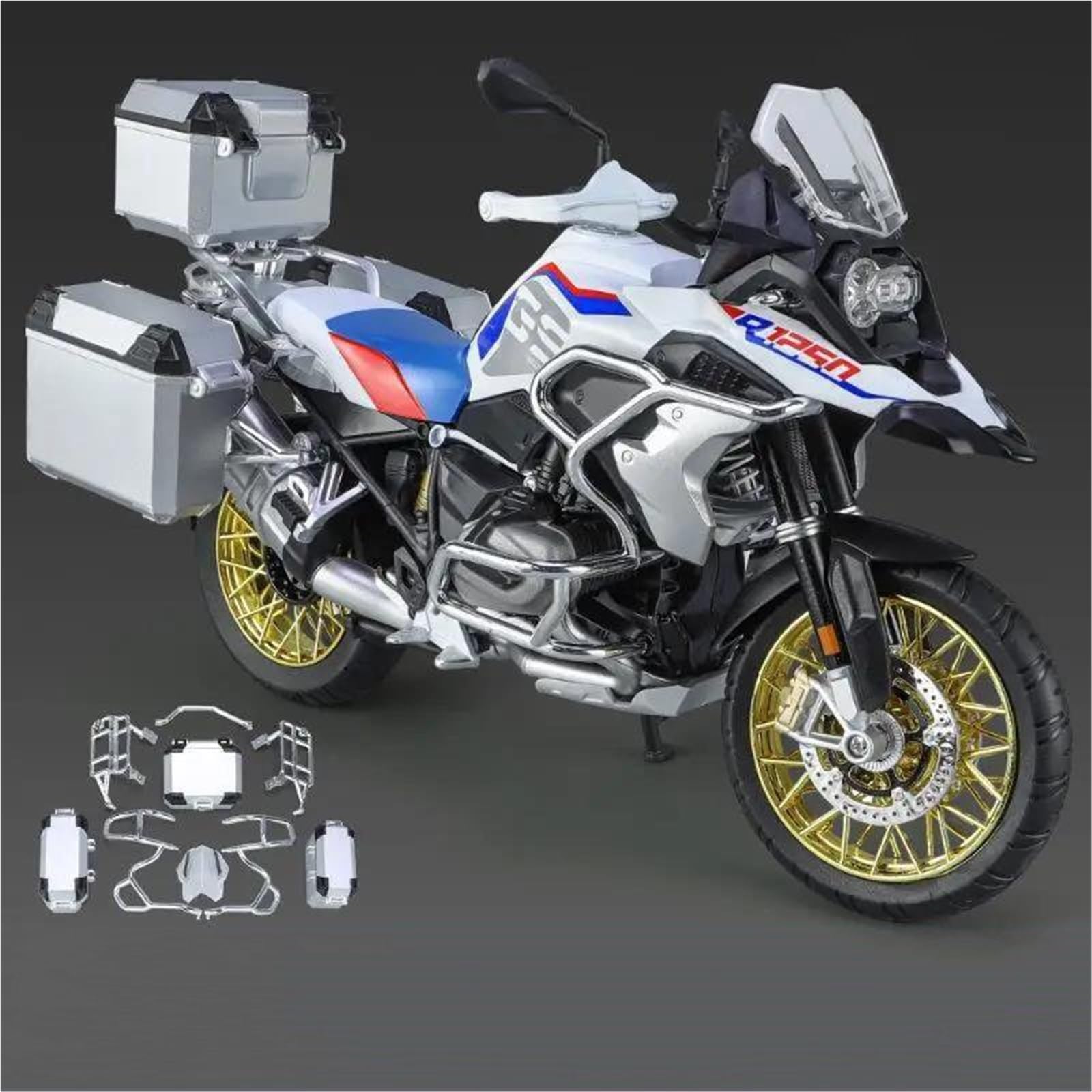 Modelo de Juguete Modelo De Motocicleta A Escala 1/9, Metal Fundido A Presión, para Deportes Calle, Juguete Ligero, Regalo para BMW R1250GS Viaje