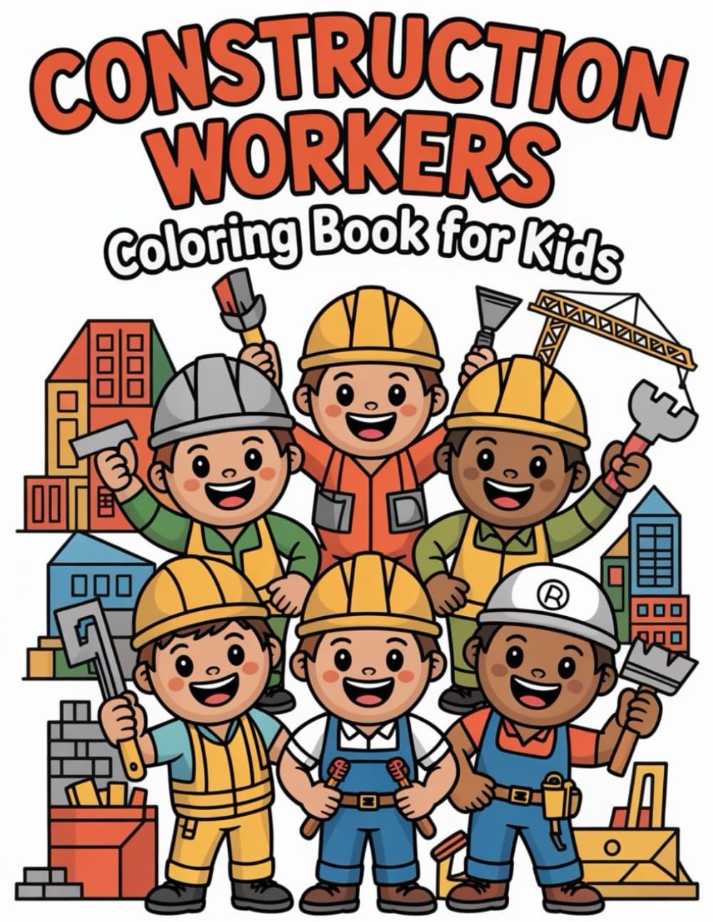 Construction Workers Coloring Book for Kids | Educational Coloring Book for Kids: Cute Cartoon Mason, Carpenter, Electrician, Plumber & More | ... Ages 3–12 (Job Workers Coloring Book Series)