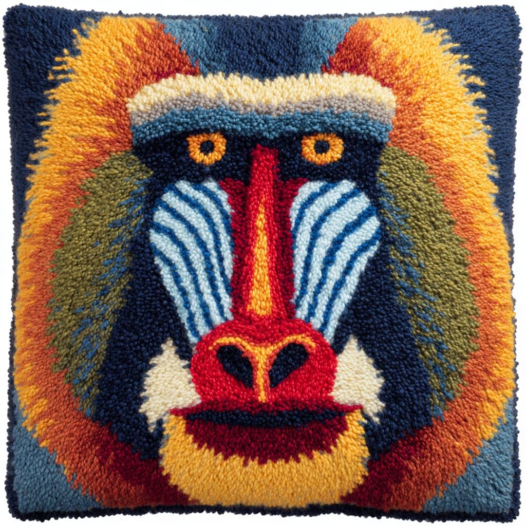 WallustrioaW Latch Hook Kits DIY Throw Pillow Cover,Animals Monkey