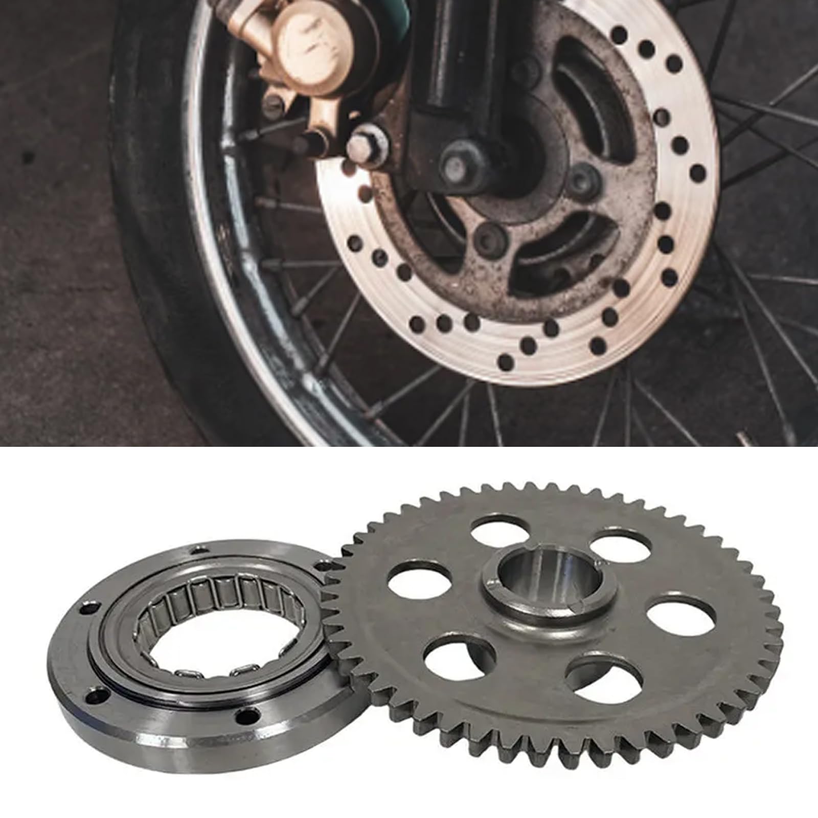 5LP-15590-00 - Juego de repuesto para motor de arranque y engranaje de motocicleta para 660 660R YFM660 2001-2003 Metal