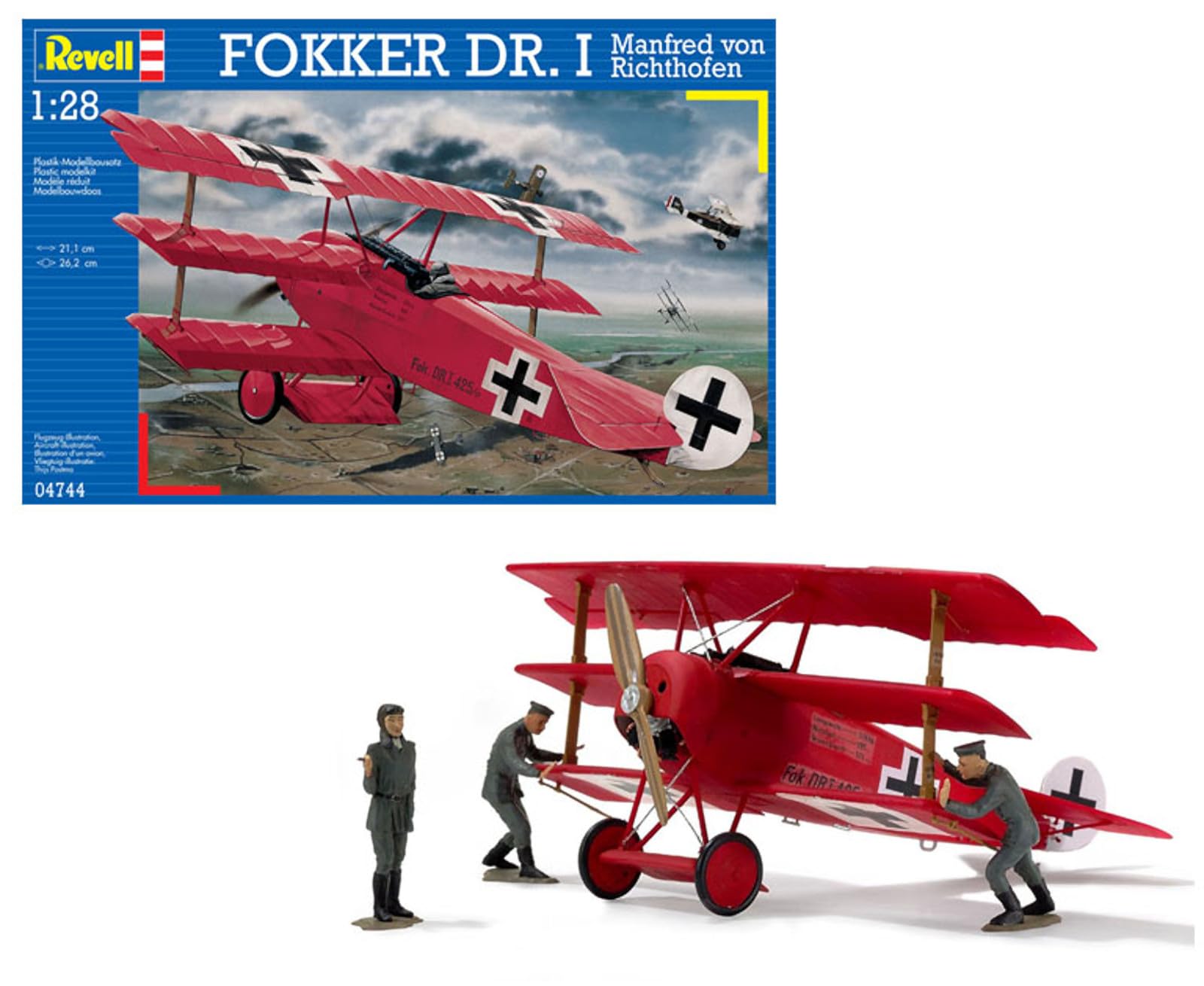 04744 Fokker Dr.1 Manfred von Richthofen 1:28 Scale Unbuilt/Unpainted Plastic Model Kit