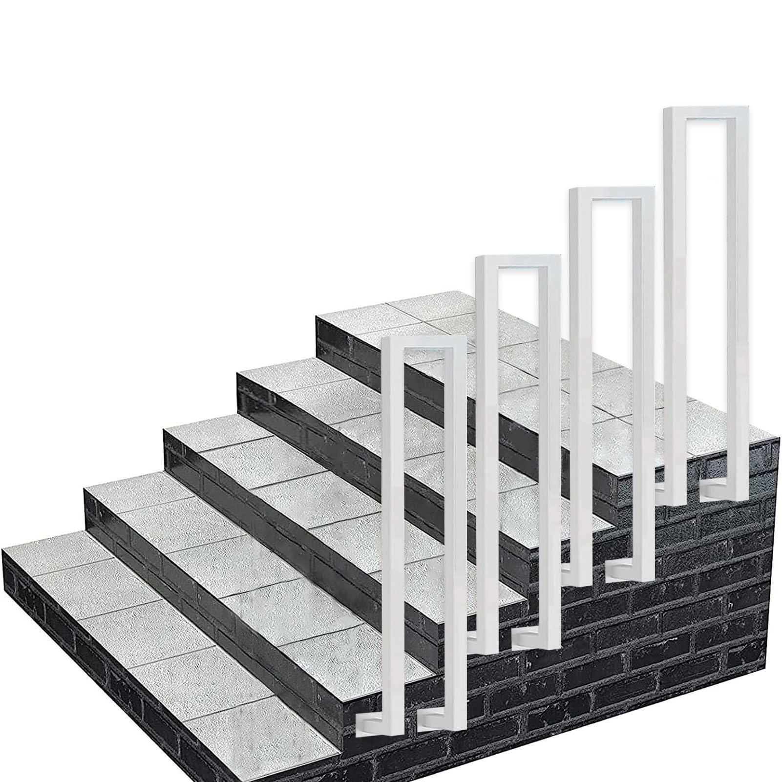 GLDYTVF Side Mounted Step Handrails, U-Shaped Wrought Iron Stair Railing, Modern Indoor Children's Stair Handrails, Terrace Loft Railings, Elderly Non-Slip Corridor Handrails(65CM)