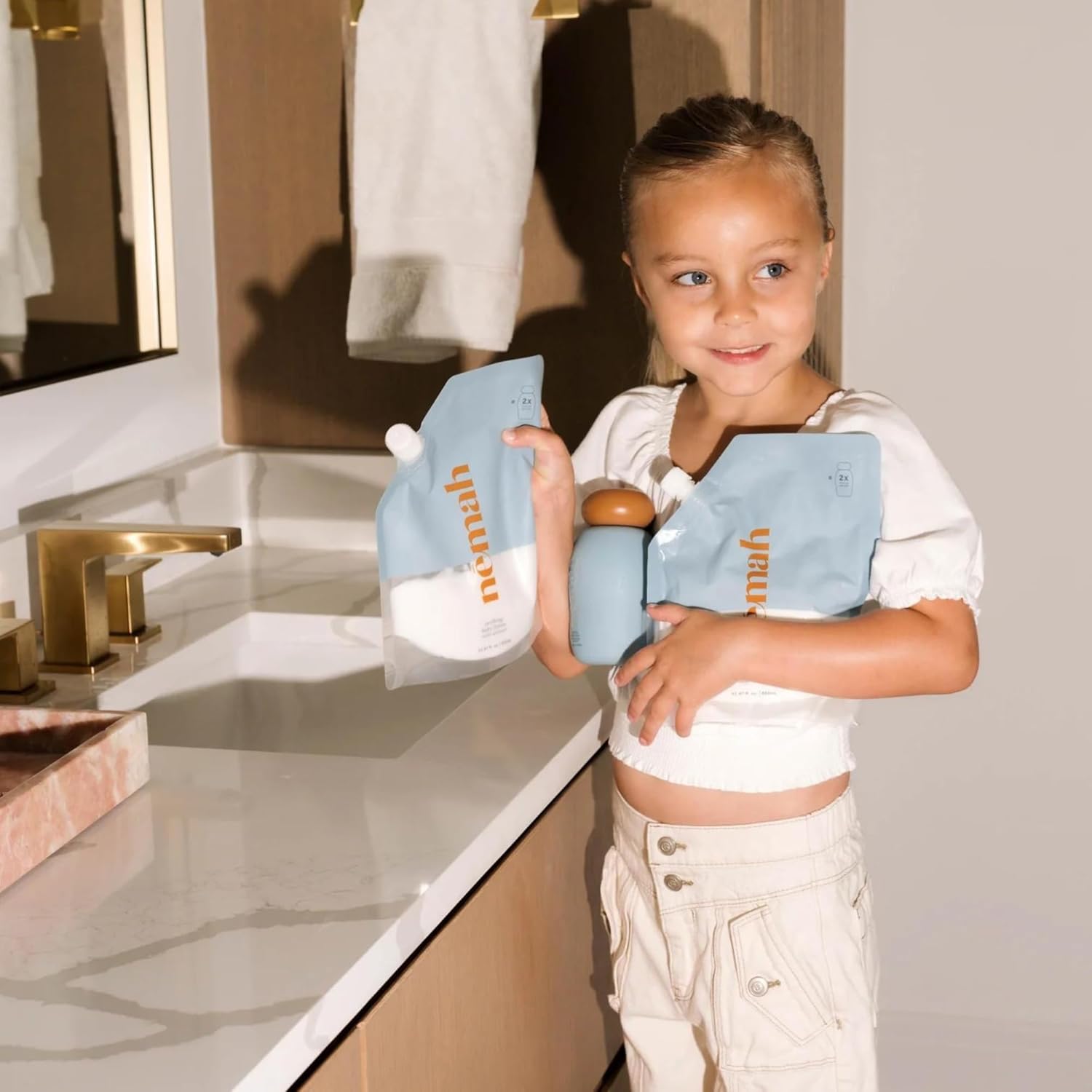 Nemah - Soothing Baby Lotion Refill - Organic Baby Lotion for Sensitive Skin with Actismart Chamomile, Jojoba Oil, & Activera Aloe - Vegan & Cruelty-Free - 21.97 fl. oz. 21.97 Fl Oz (Pack of 1) image 4 of 4 B0D9ZNCMQ3