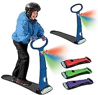 Geospace Ski Skooter: Foldable Snow Scooter, Sled & Snowboard with LED Lights - Multi-Terrain Fun for Kids Ages 4+ & Adults