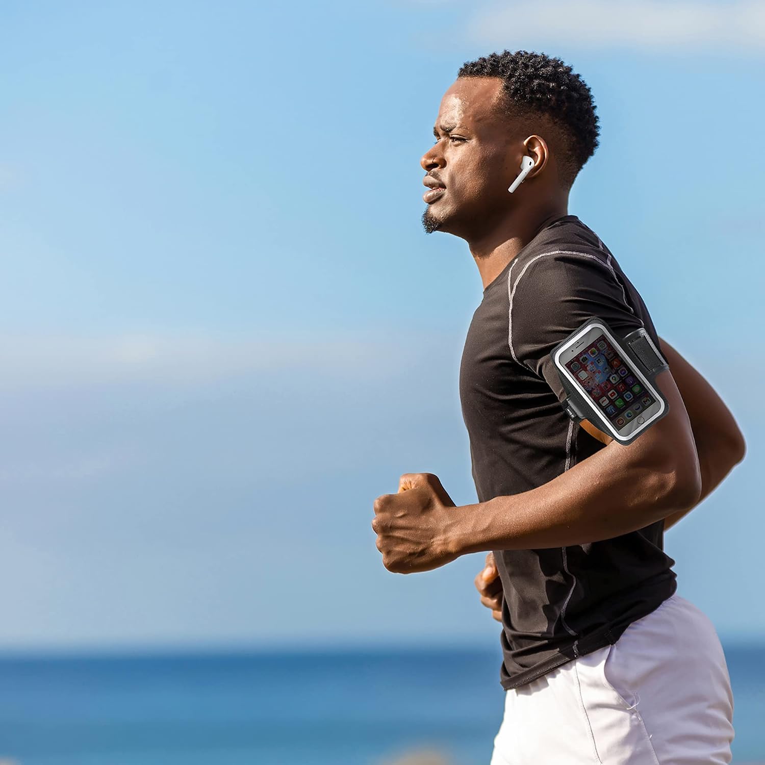 i2 Gear Armband Compatible with iPhone Xs, X, Samsung Galaxy S10, S9, S8, S7, Google Pixel 2, 3 - Reflective Arm Band Phone Holder for Running & Exercise Large