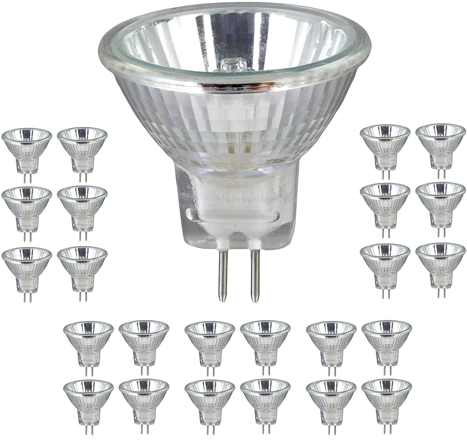 Lot de 24 ampoules halogènes MR16 GU5.3 50 W 12 V dichroïque – Intensité variable, 680 lumens, pleine luminosité instantanée (lot de 24)