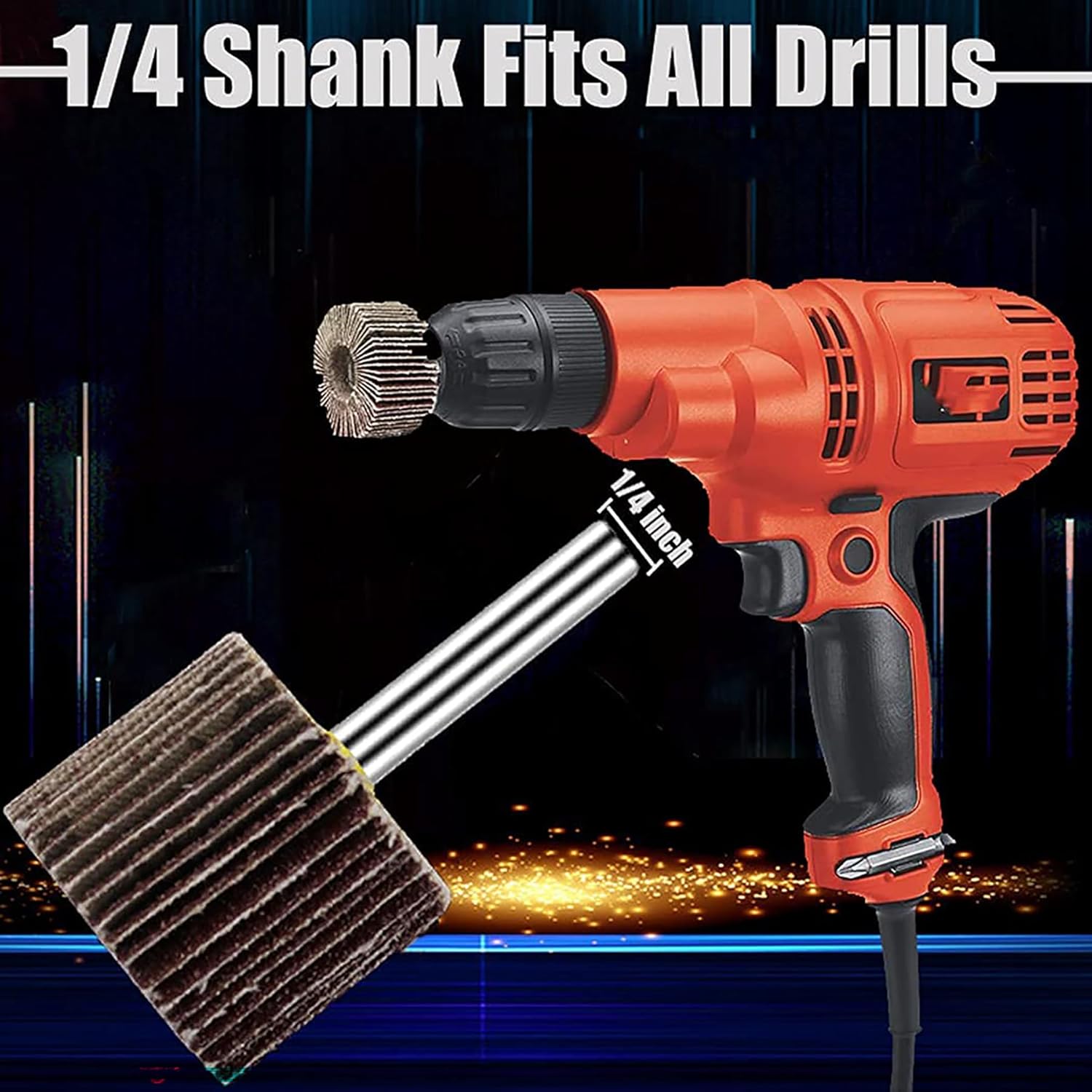 NACX 25mm Mounted Flap Wheels, 1/4 Inch Shank Abrasive Sandpaper Flap Sanding Wheel Grinding Head Rotary Tool , 80 Grit, 8Pcs