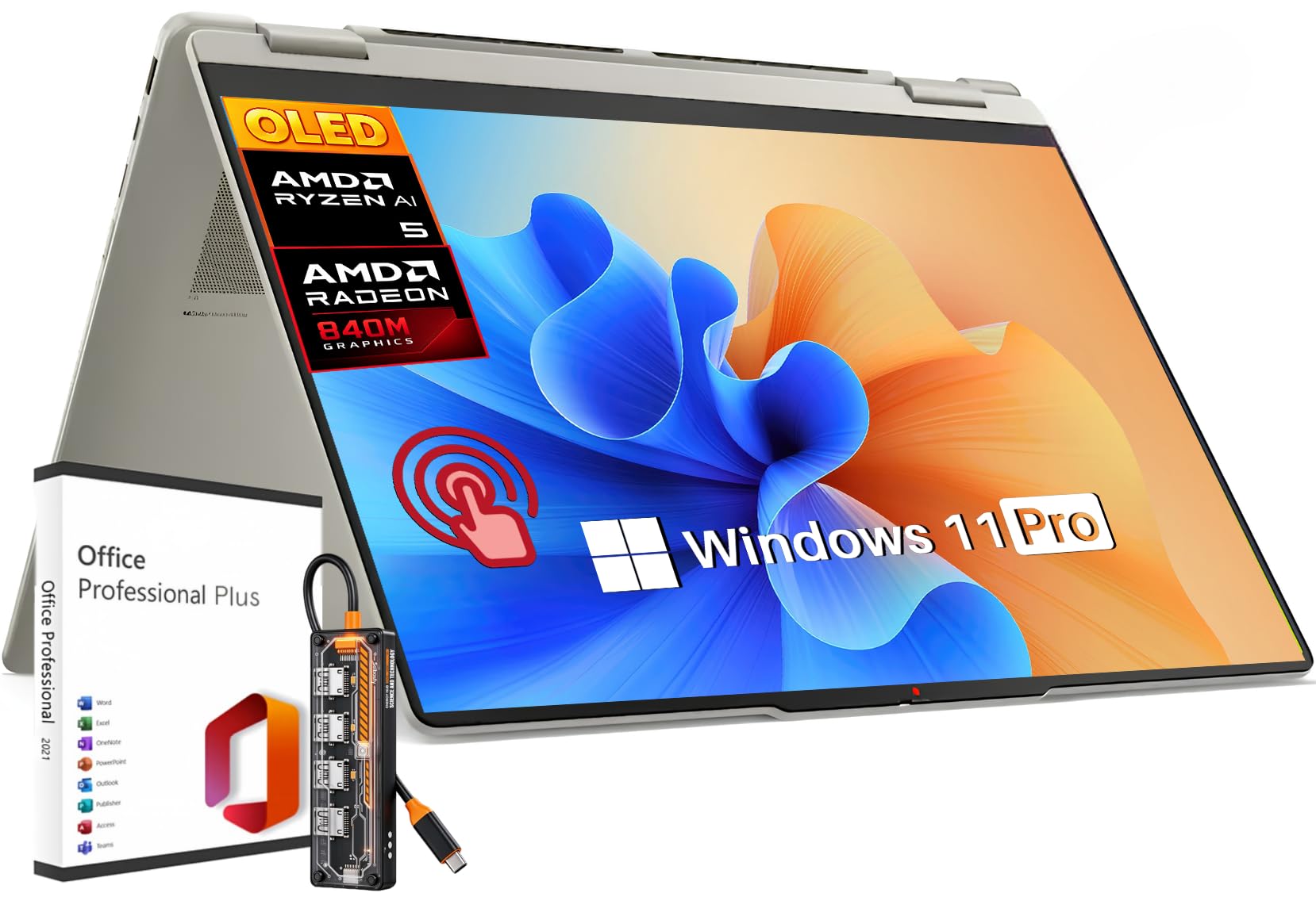 Yoga 7a 2 in 1 14" OLED Touchscreen Laptop AMD Ryzen AI 5 430