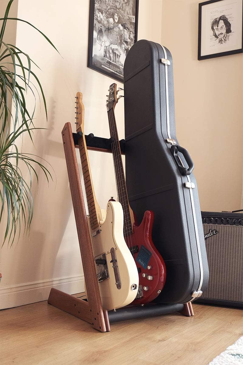 Ruach GR-3 Customisable 3 Way Multi Guitar Rack and Holder for Guitars and Cases - Mahogany
