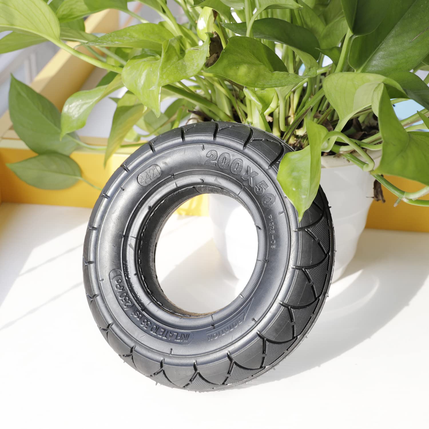 Pneumatico Pieno da 8 Pollici 200 x 50 per monopattini elettrici, Ruota di Ricambio antideflagrante e Ammortizzante per Accessori per monopattini elettrici (2 Pezzi) (1 Articolo)